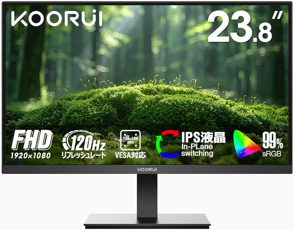 Amazon.co.jp: KOORUI モニター 24インチ 120Hz フルHD 1920x1080 IPS