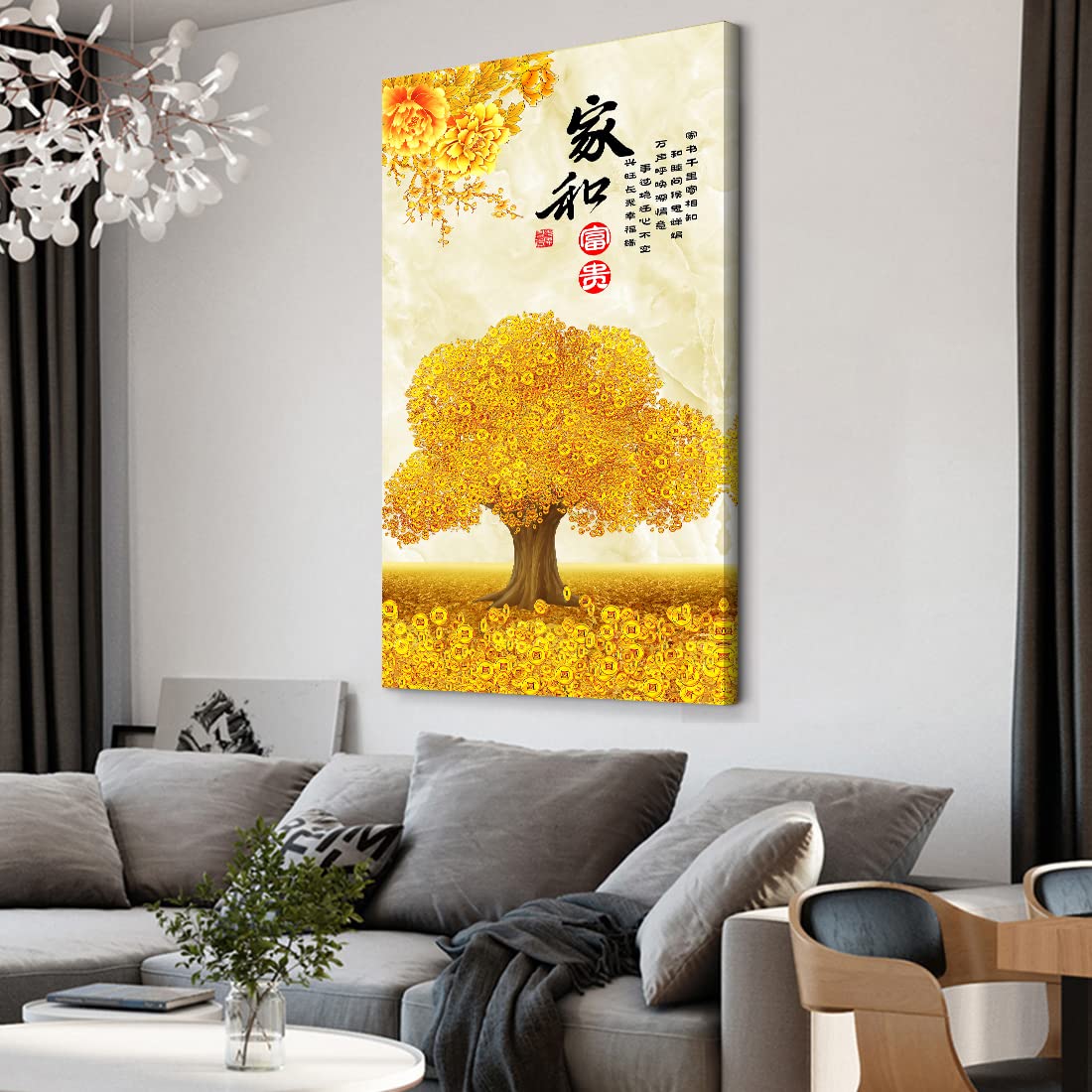 専用ページ購入不可 開運絵画 朱雀 金のなる木(黄金花月) 金運 大吉数