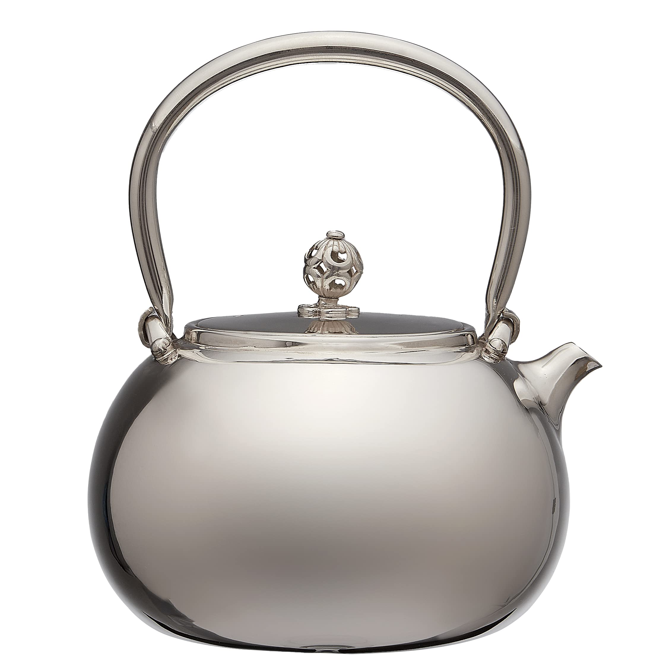 Amazon | 日本製 松本堂 純銀製 湯沸し 800ml 口打出平丸形模様 純銀