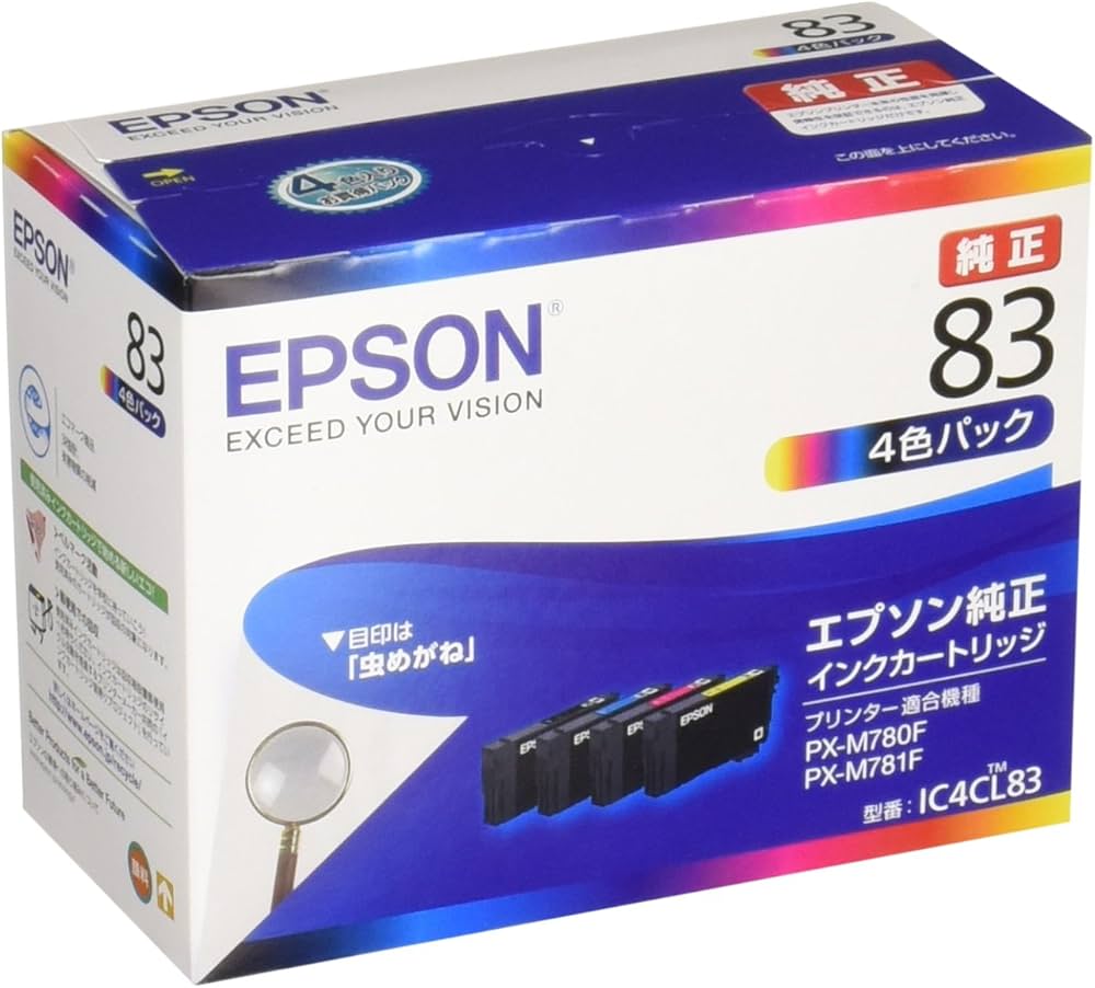 Amazon.co.jp: エプソン 純正 インクカートリッジ 虫めがね IC4CL83 4