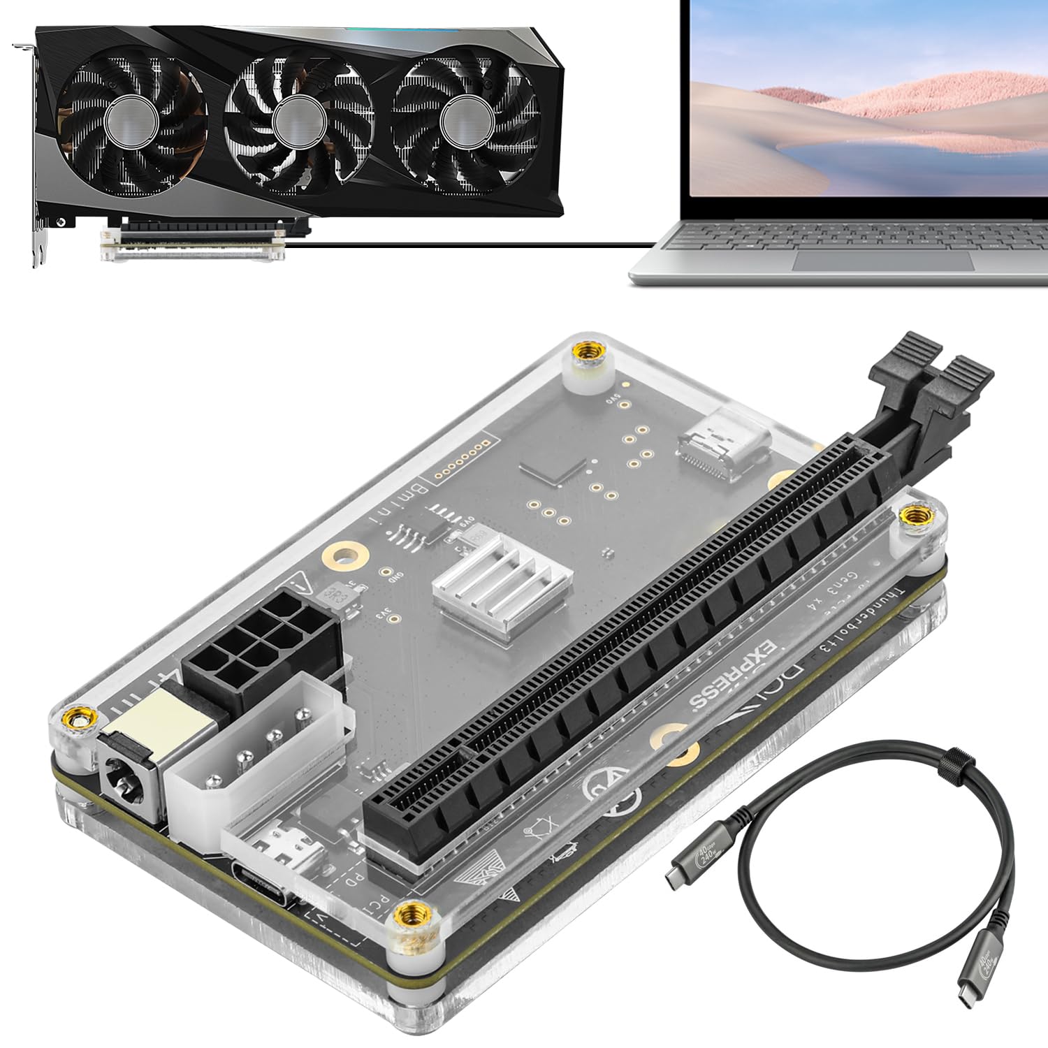 Amazon | PCIE 3.0 x16 22Gbps eGPU DOCK、Thunderbolt 4ケーブル
