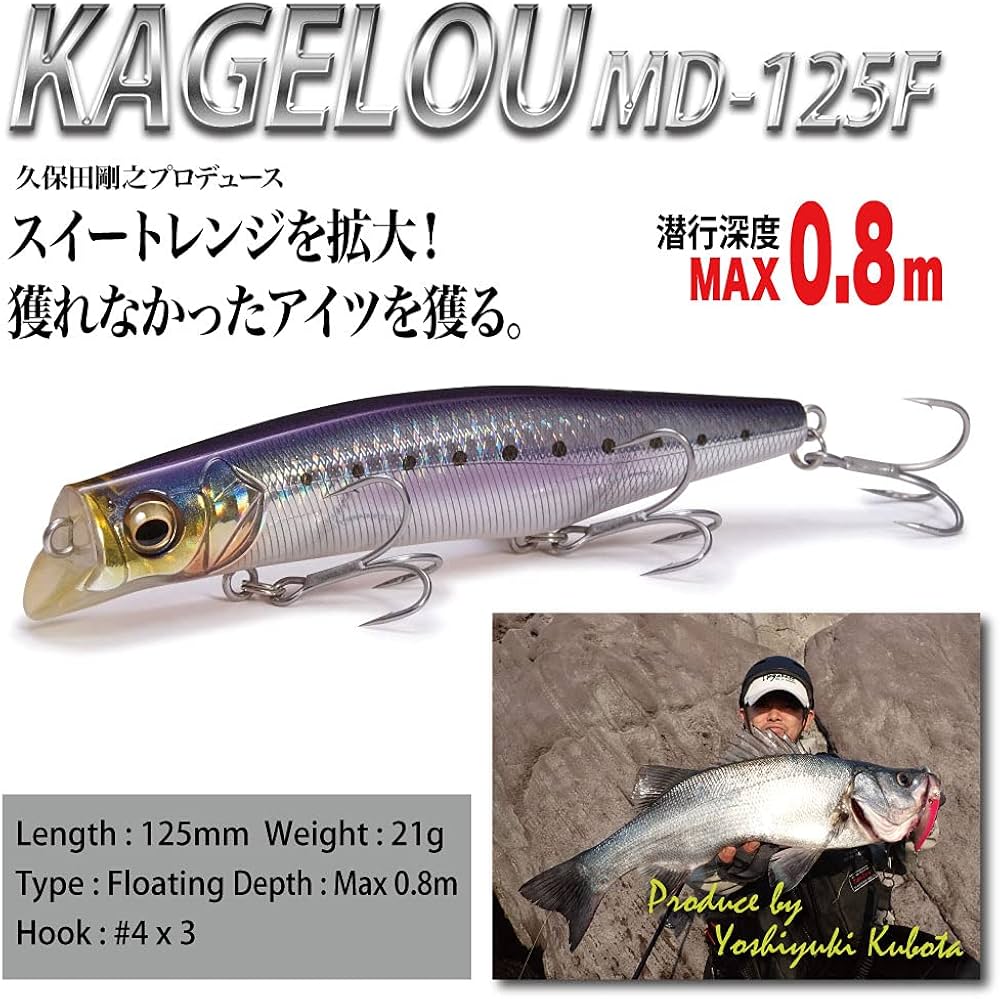 Amazon.co.jp: メガバス KAGELOU MD(カゲロウMD) 125F GG アカキン