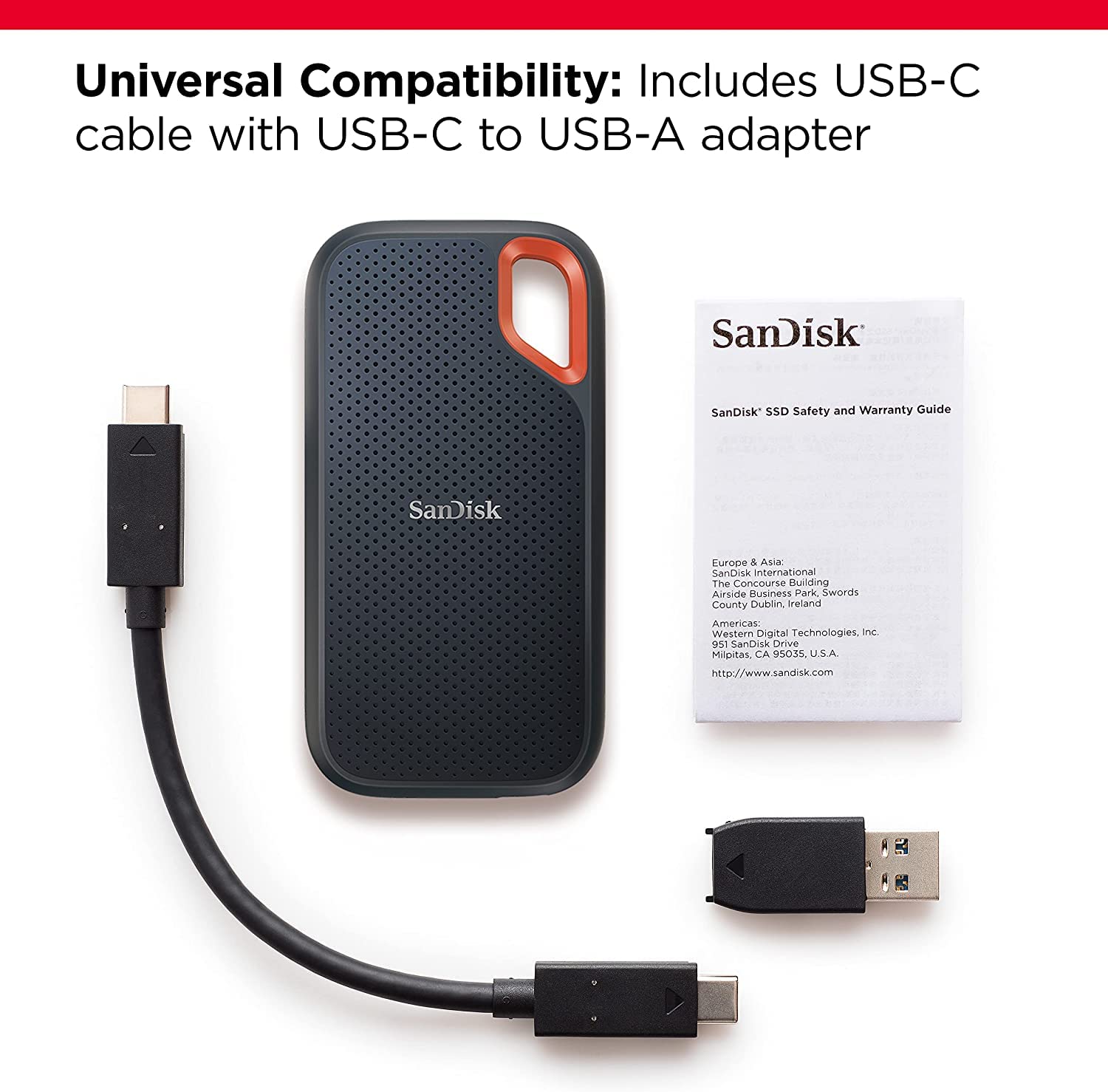 Amazon | SanDisk 2TB Extreme Portable SSD - Up to 1050MB/s - USB-C