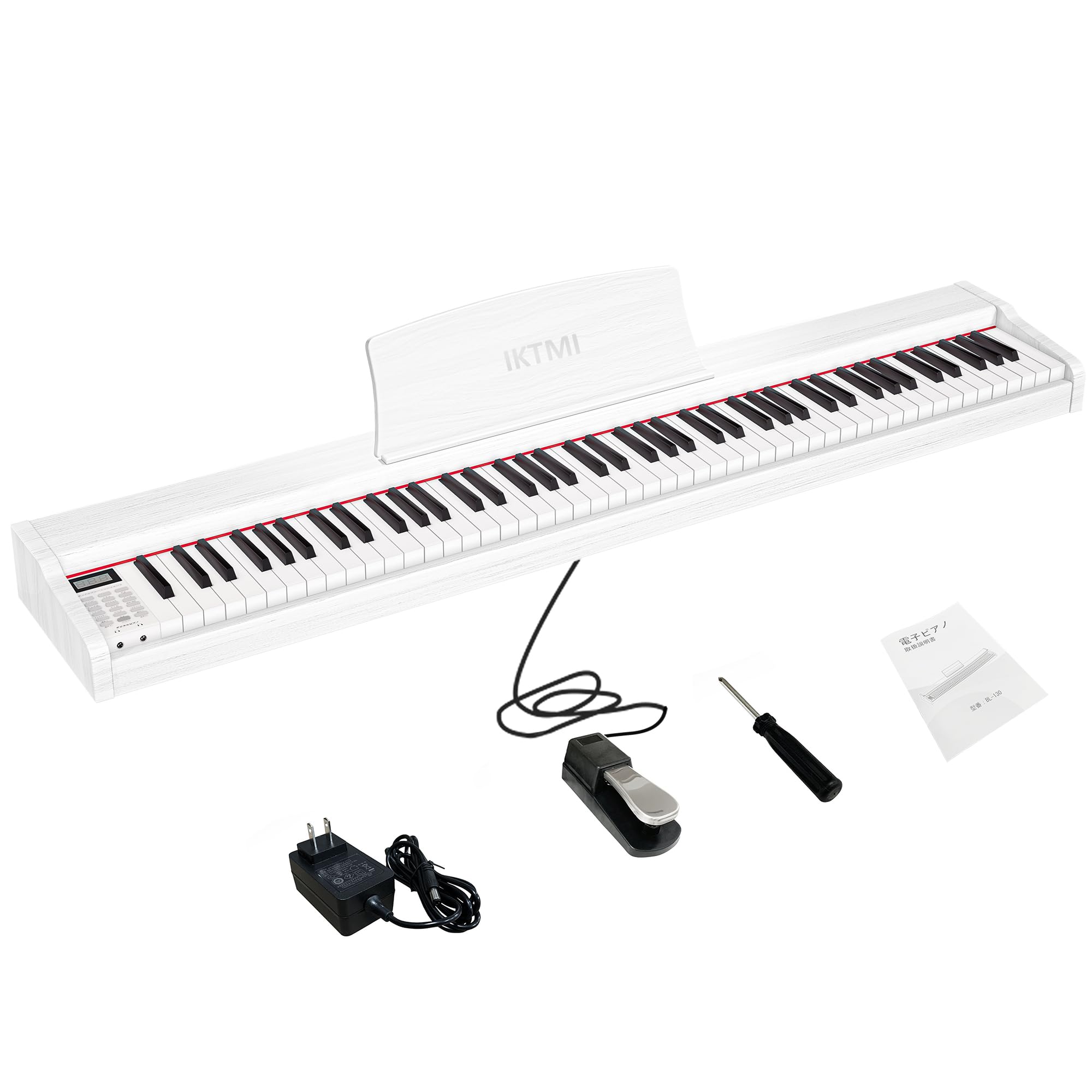 Amazon | IKTMI 電子ピアノ 88鍵盤 ペダル付き 木製 電子 ピアノ 88鍵