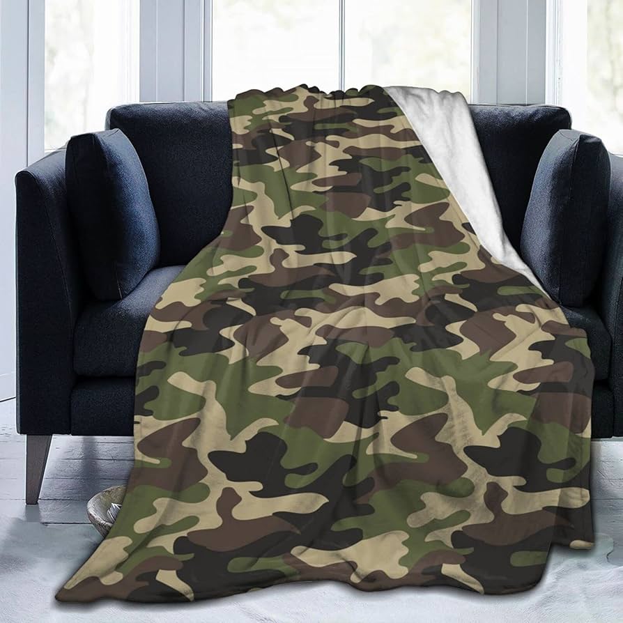 Amazon｜毛布 シングル ブランケット 迷彩柄 カモフラ ウール