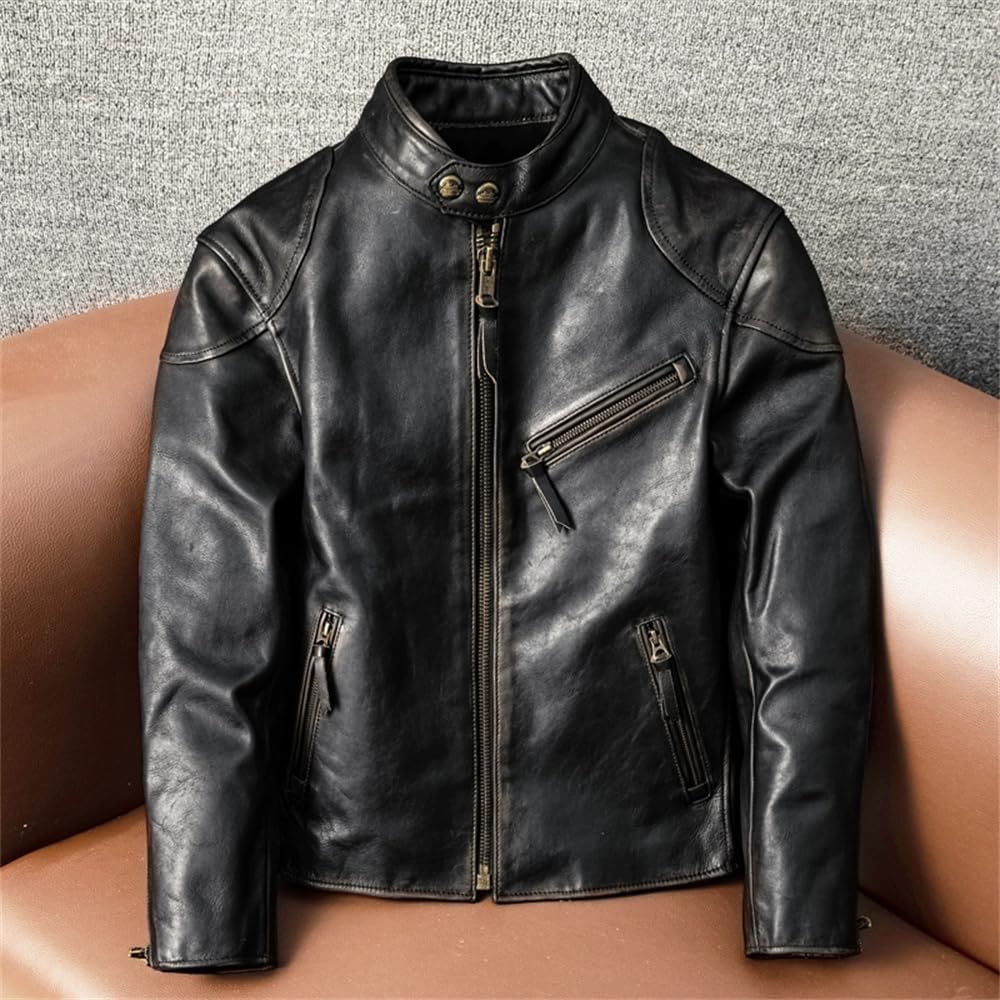 VIIBOYブランド 牛本革 ライダースジャケット ブラック Amazon.co.jp