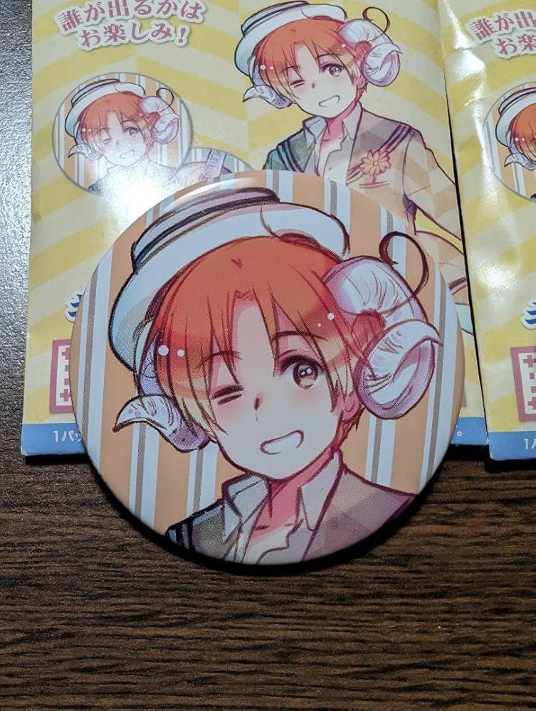 Amazon | ヘタリア つのたりあ 缶バッジ 伊 独 日 原作絵柄 | バッジ