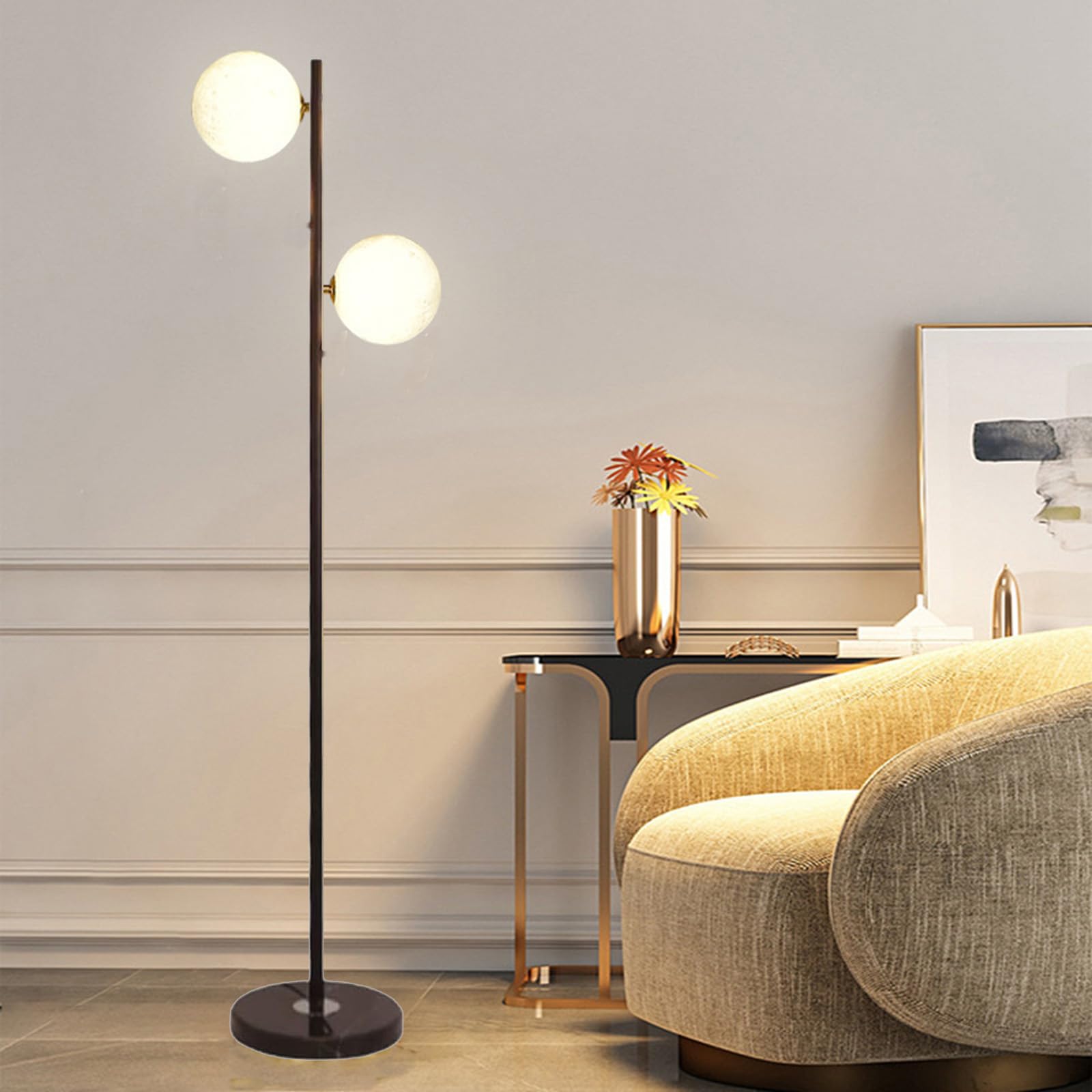 4灯 ガラスシェード フロアライト ミッドセンチュリーデザイン フロス