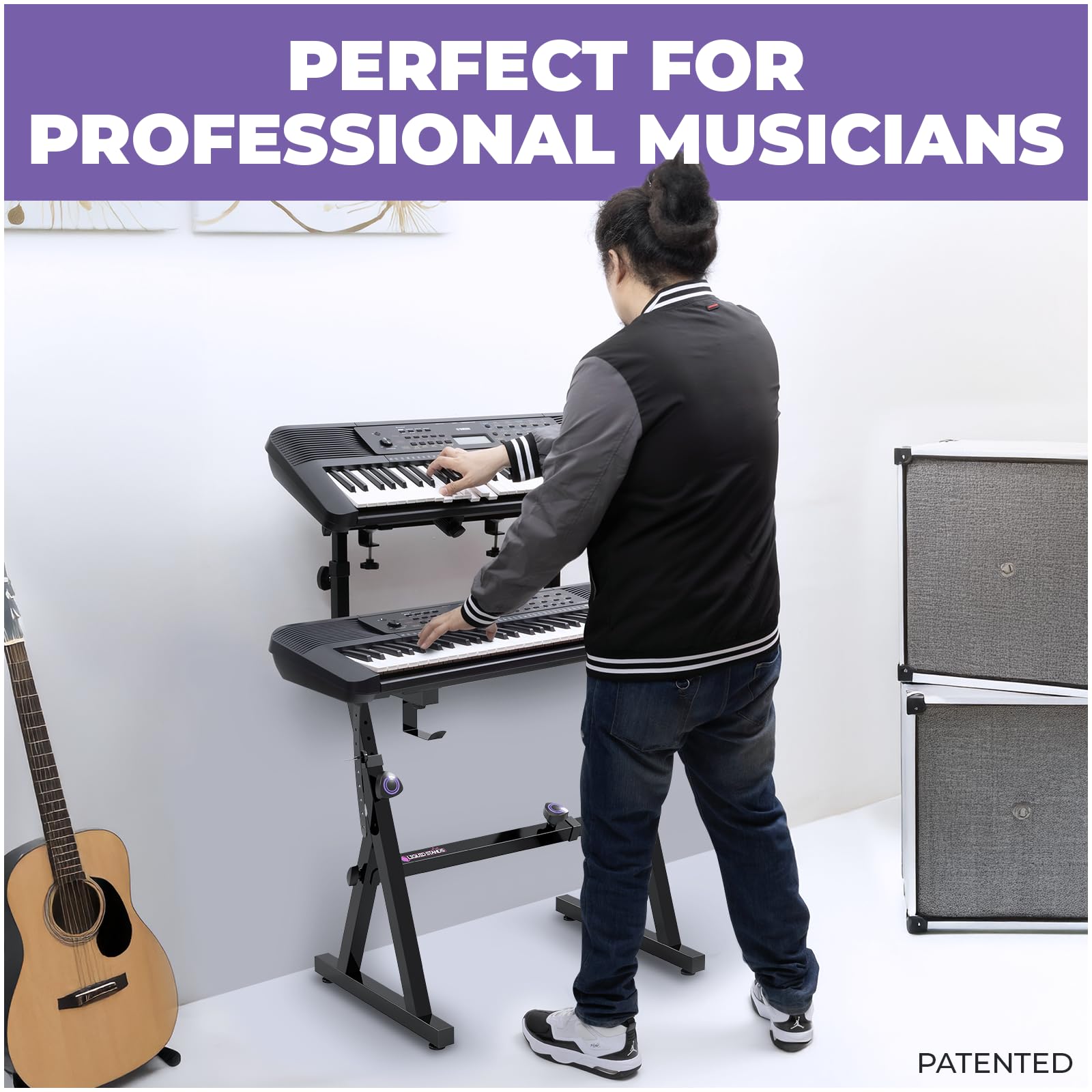 Amazon.co.jp: デュアルピアノキーボードスタンド 2段目付き - Z