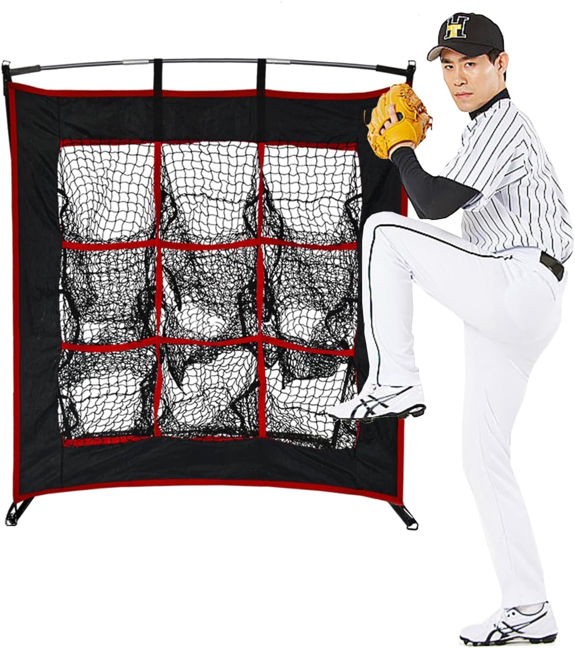 Amazon | FLITURE 野球練習ネット 1.2mx1.2m 9つポケット投球ネット