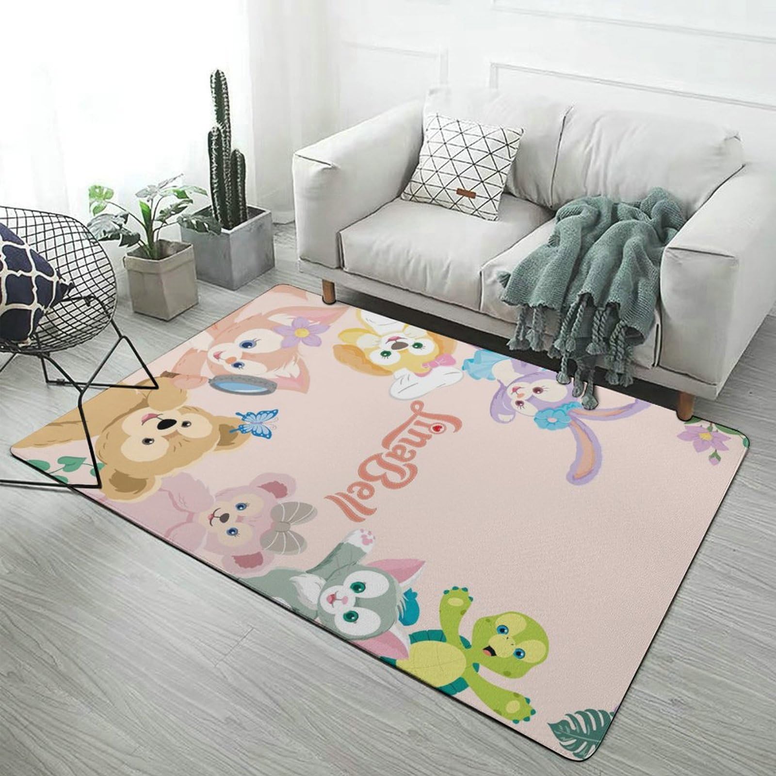 Amazon | カーペット ダッフィーフレンズ ラグ カーペット フランネル