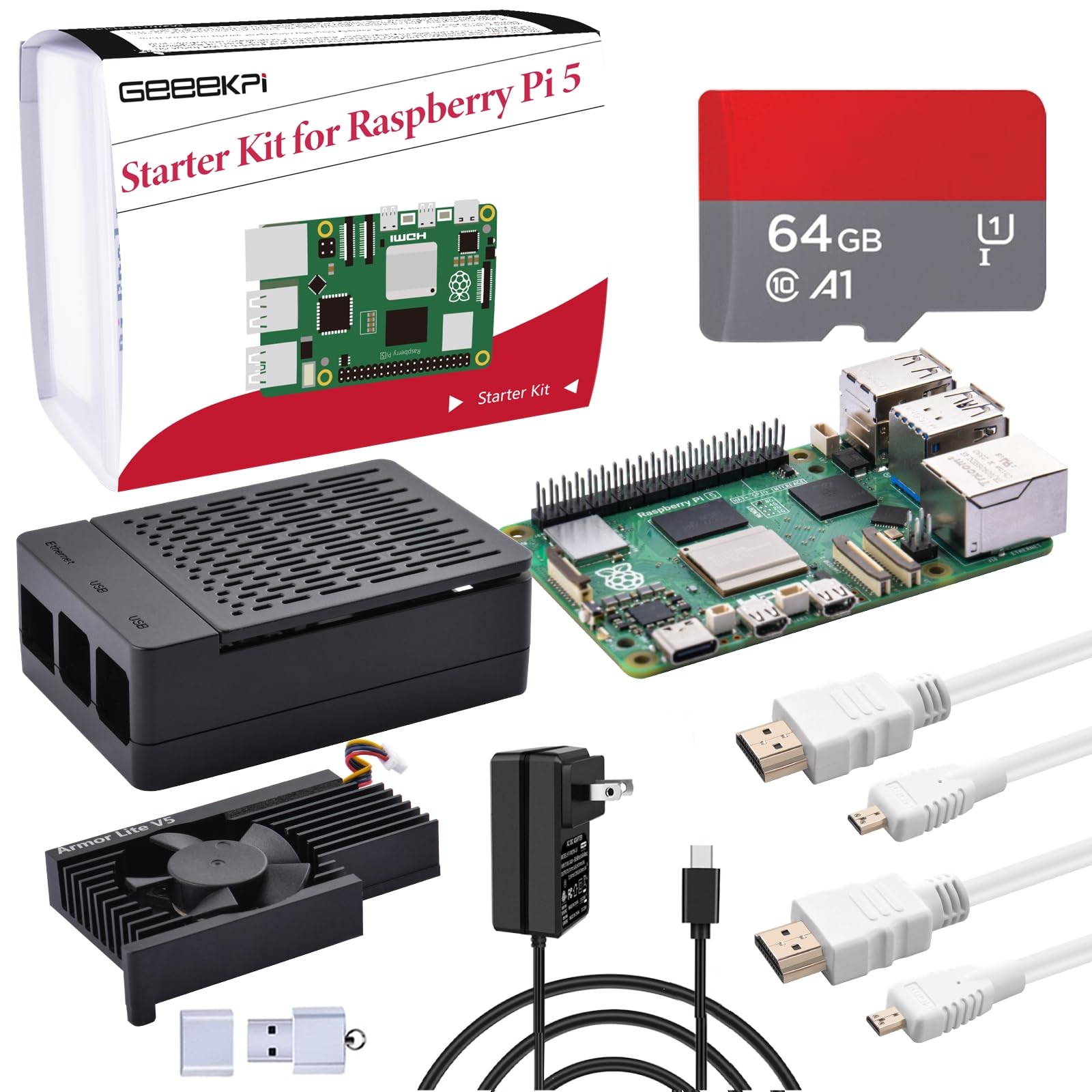 Amazon.co.jp: GeeekPi スターターキット (Raspberry Pi 5 4GB 用