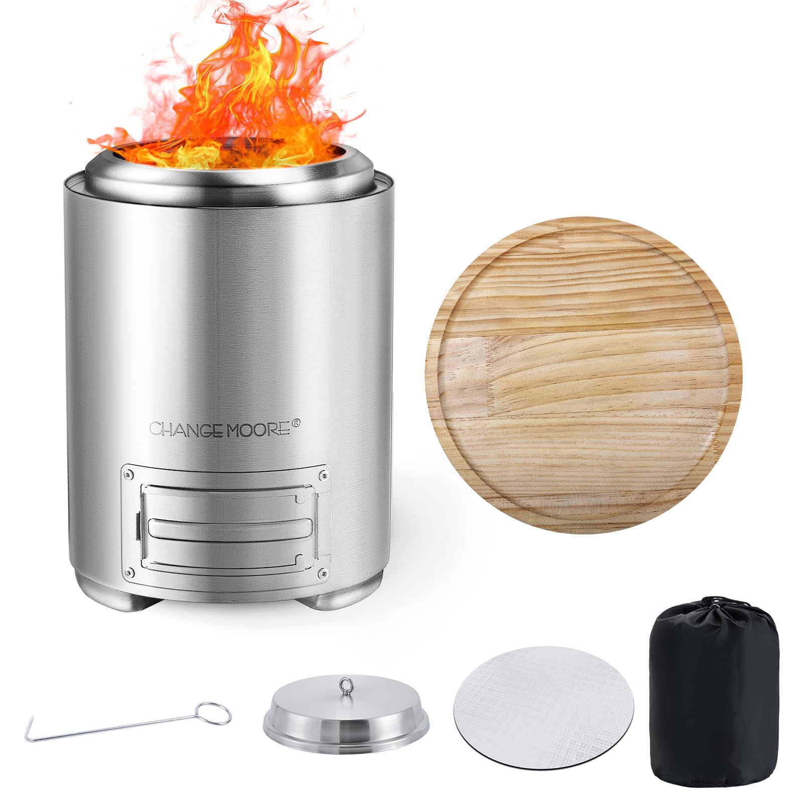Amazon | CHANGE MOORE フレイムストーブ ウッドストーブセット 【二次