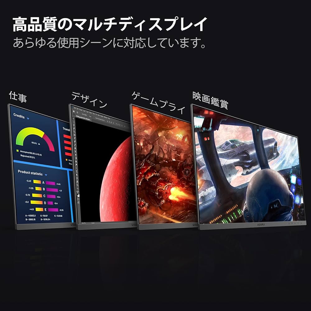 Amazon.co.jp: KOORUI モニター 27インチ ゲーミングモニター FHD pc