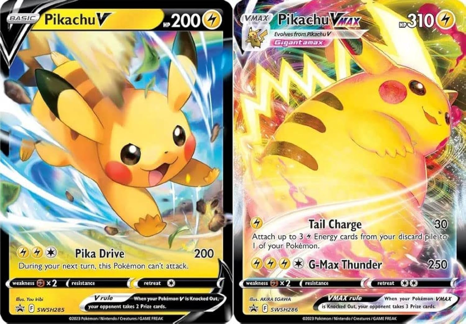 Amazon.com: Pikachu V & Vmax SWSH285 - SWSH286 - Pokemon Black