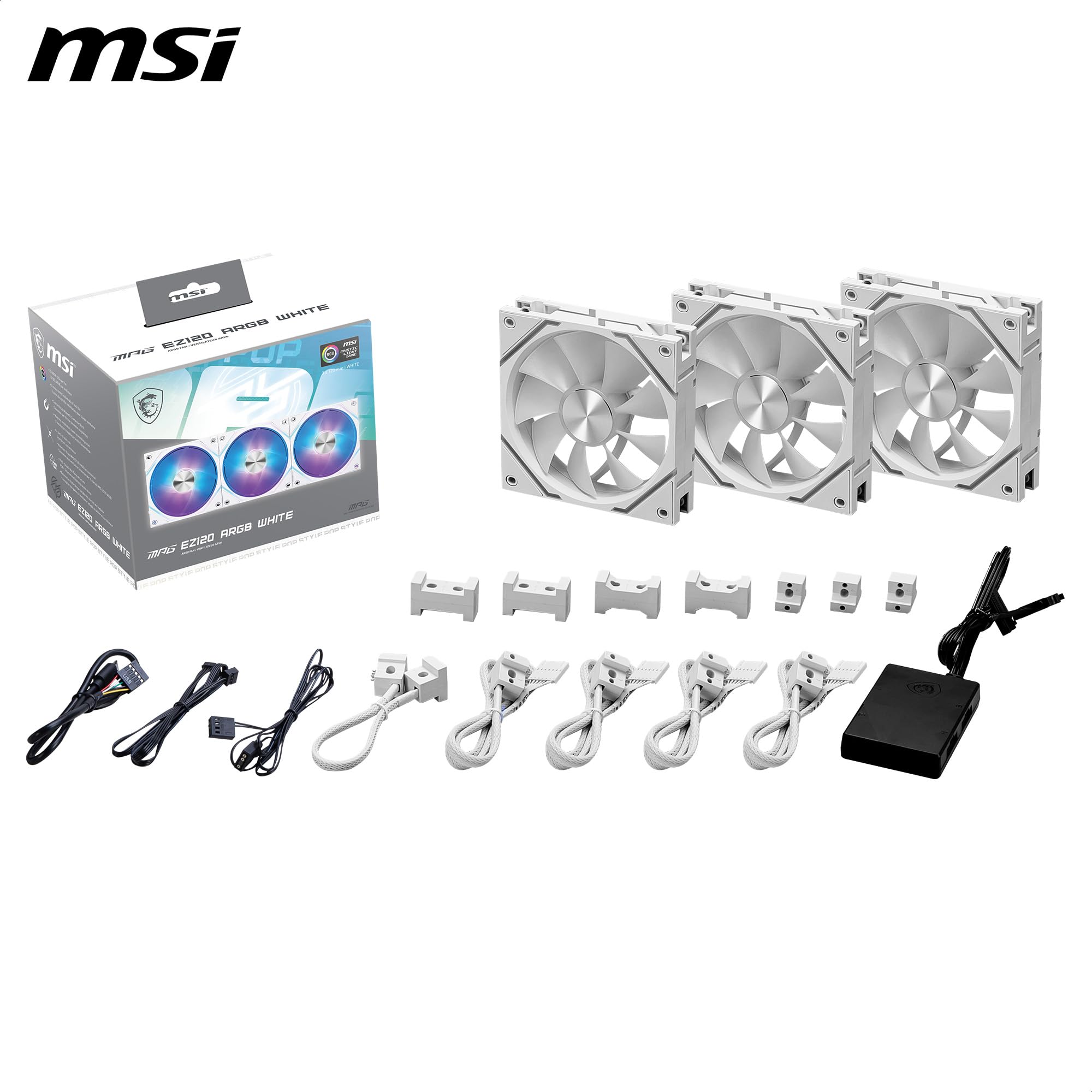 Amazon.co.jp: MSI MPG EZ120 ARGB WHITE-3W ファン - 120mm ARGB