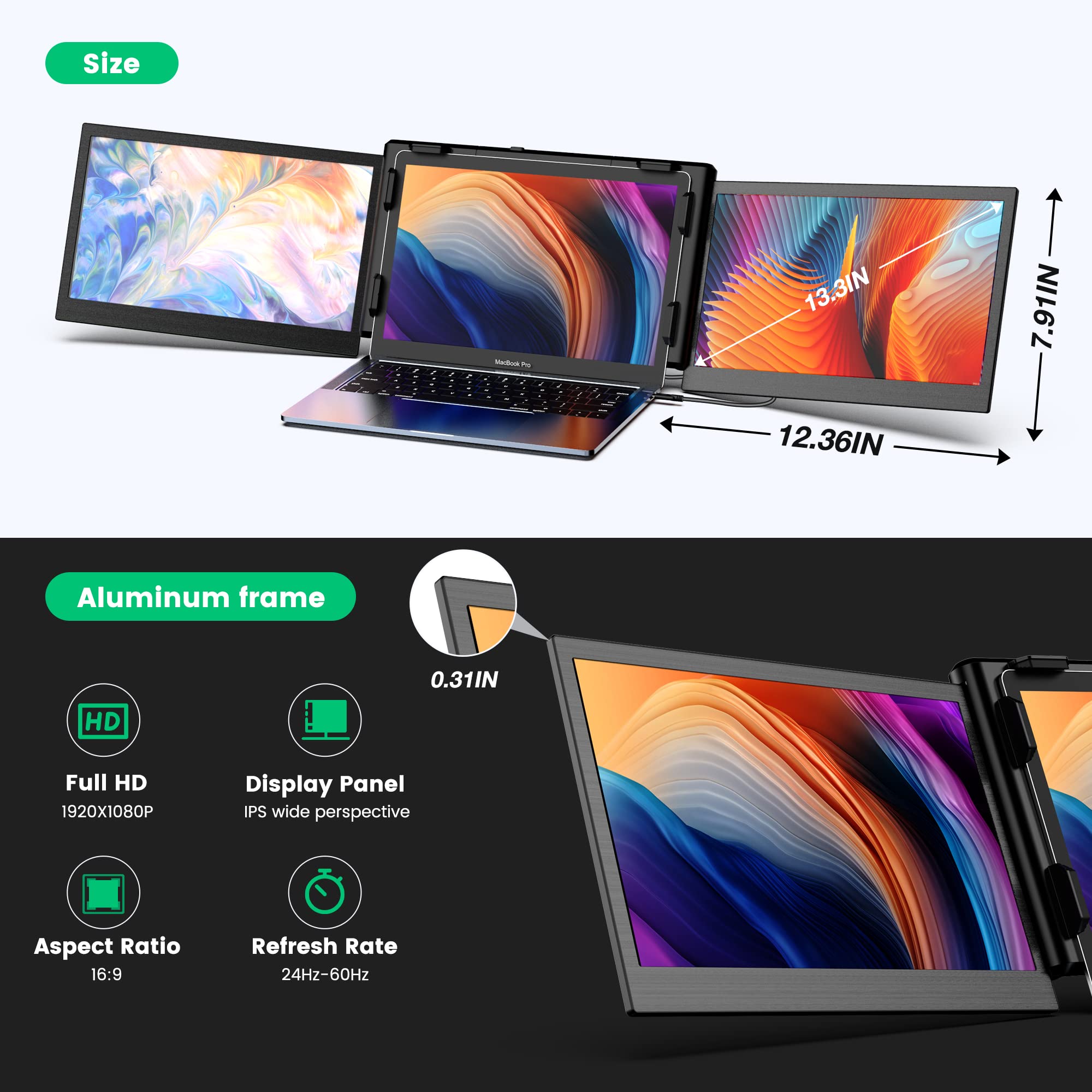 Amazon.co.jp: Kwumsy Proトリプルポータブルモニターラップトップ