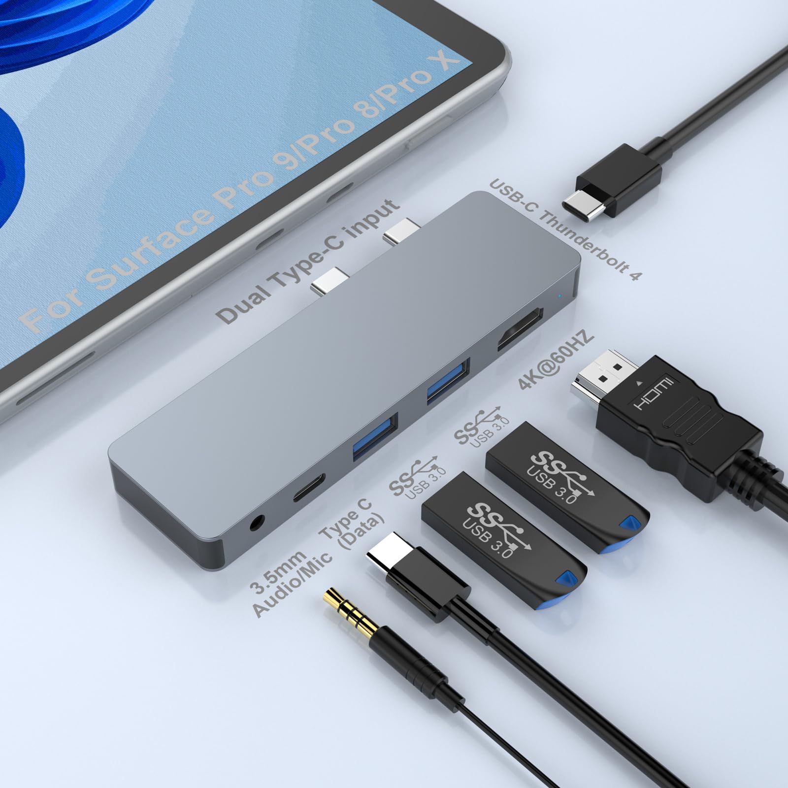 Amazon.co.jp: Surface Pro 9/Pro 8/Pro Xドッキングステーション、6