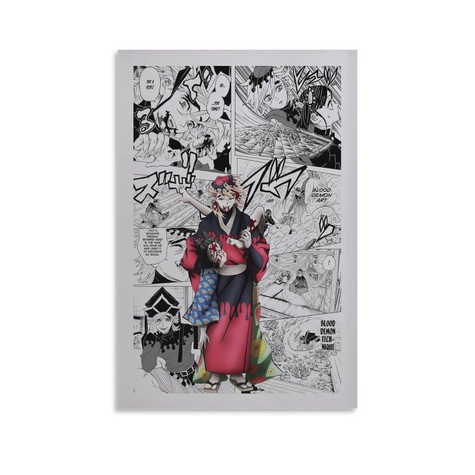 Amazon.co.jp: 鬼滅の刃コミックポスター - 童磨 キャンバス 芸術 壁