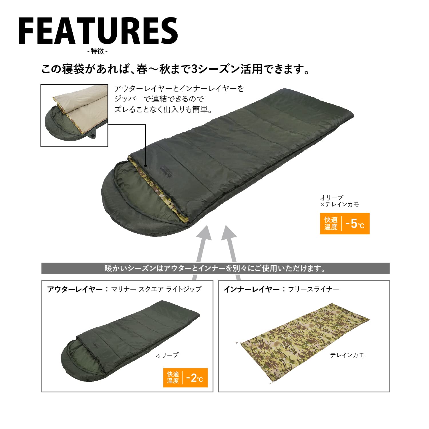 Amazon.co.jp: Snugpak(スナグパック) 寝袋 ベースキャンプ