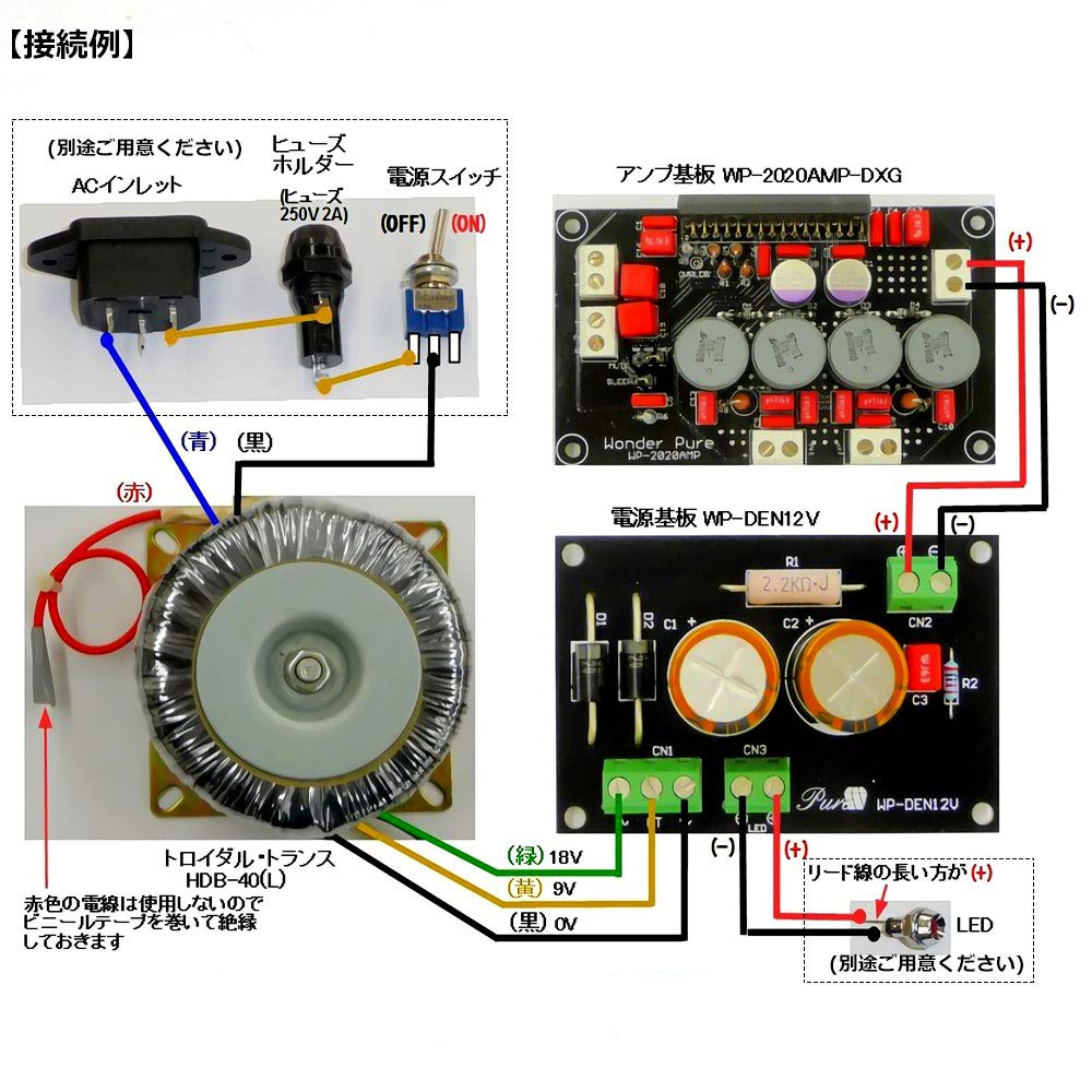 Amazon.co.jp: 2020デジタルアンプ基板完成品 電源基板＋トロイダル