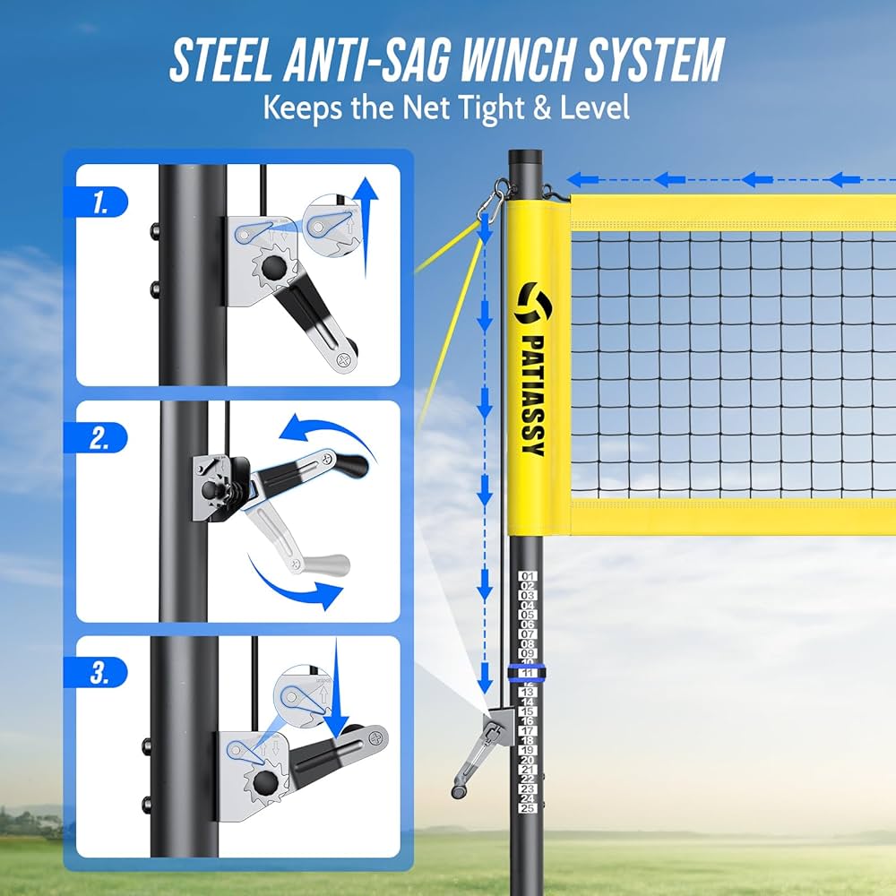 Amazon | 高耐久プロフェッショナルバレーボールネットセット 裏庭