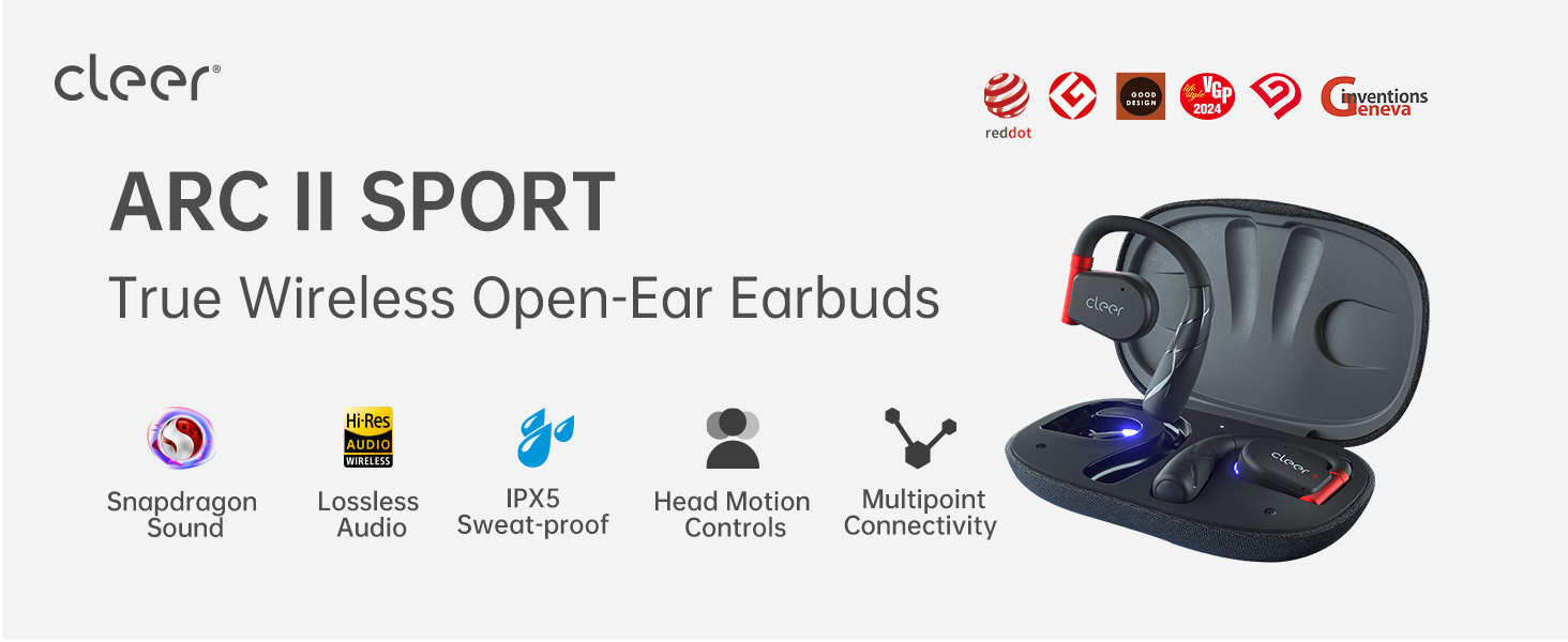 Amazon.com: Cleer ARC II Sport Open Ear Headphones, True Wireless