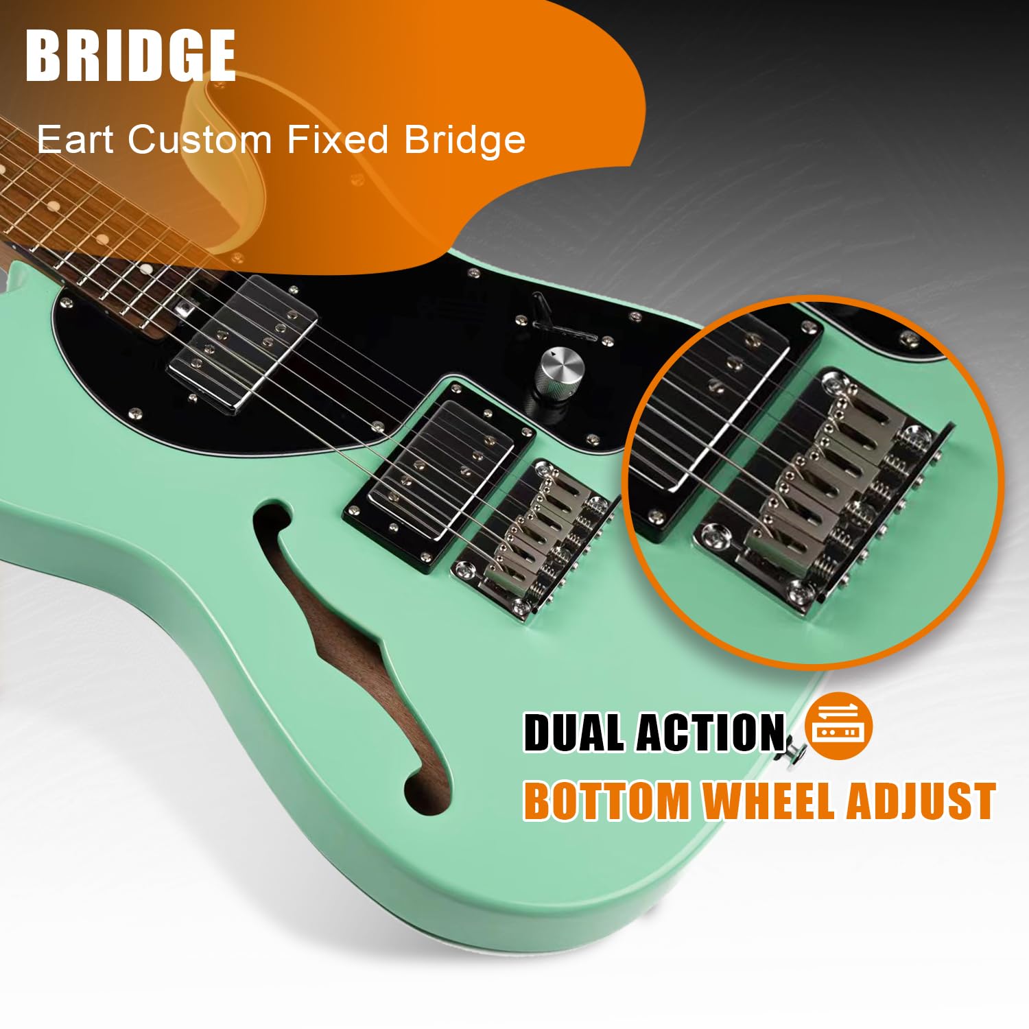 Amazon | EART E-TT72 6弦セミホロウボディ・エレキギター 多彩な演奏