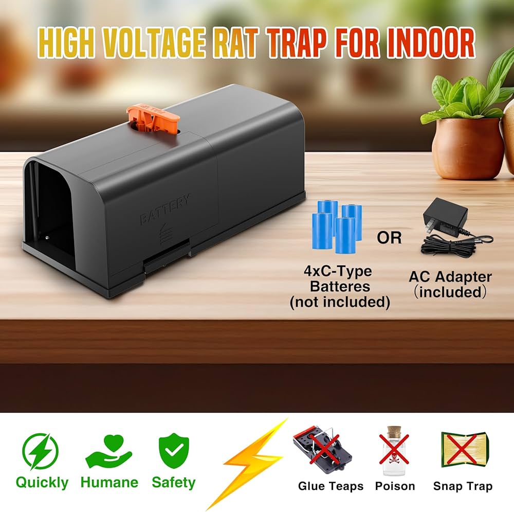 Amazon.co.jp: ネズミトラップ 2個パック - 屋内用電動マウストラップ