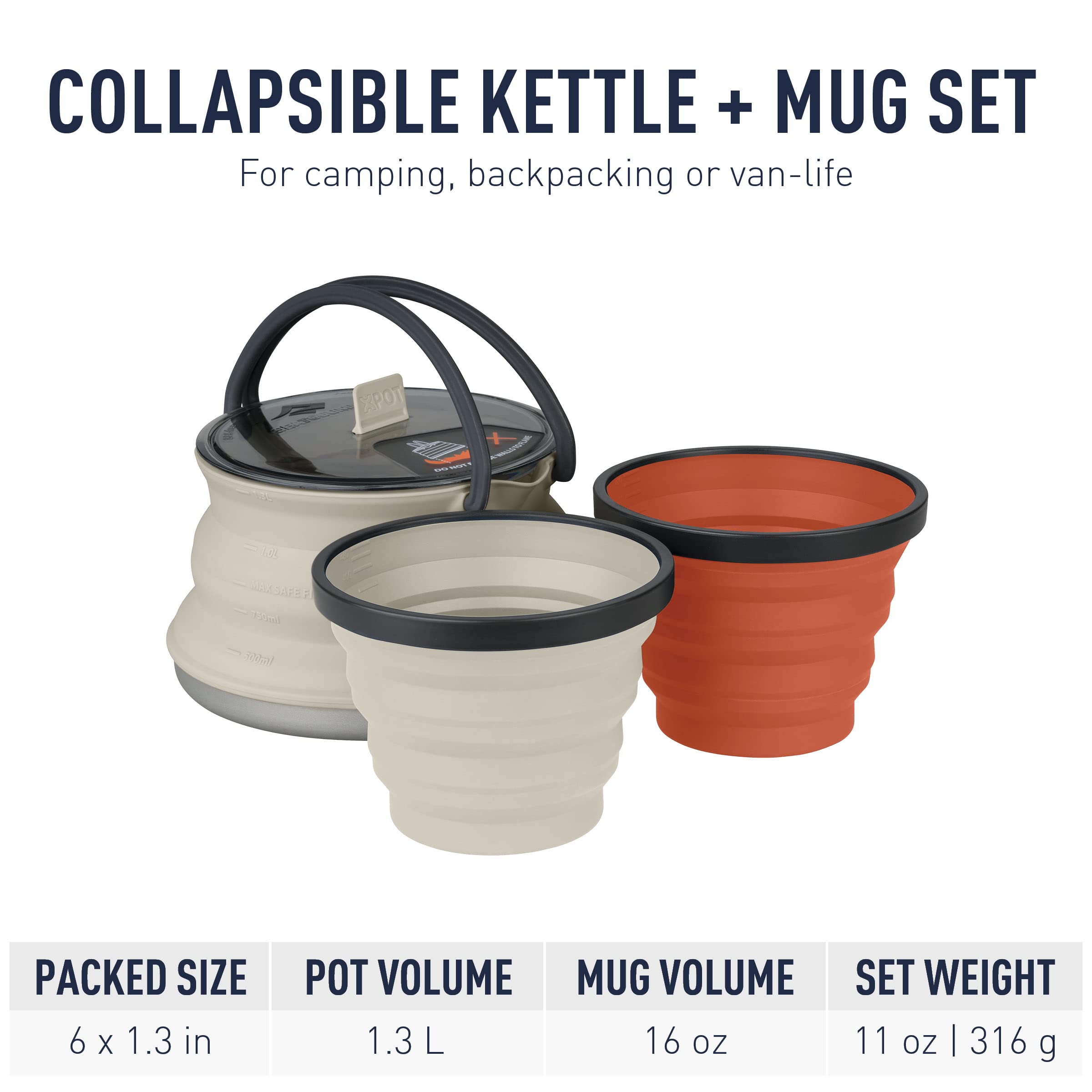 Amazon.com : Sea to Summit X-Pot Collapsible Kettle and Mug Set