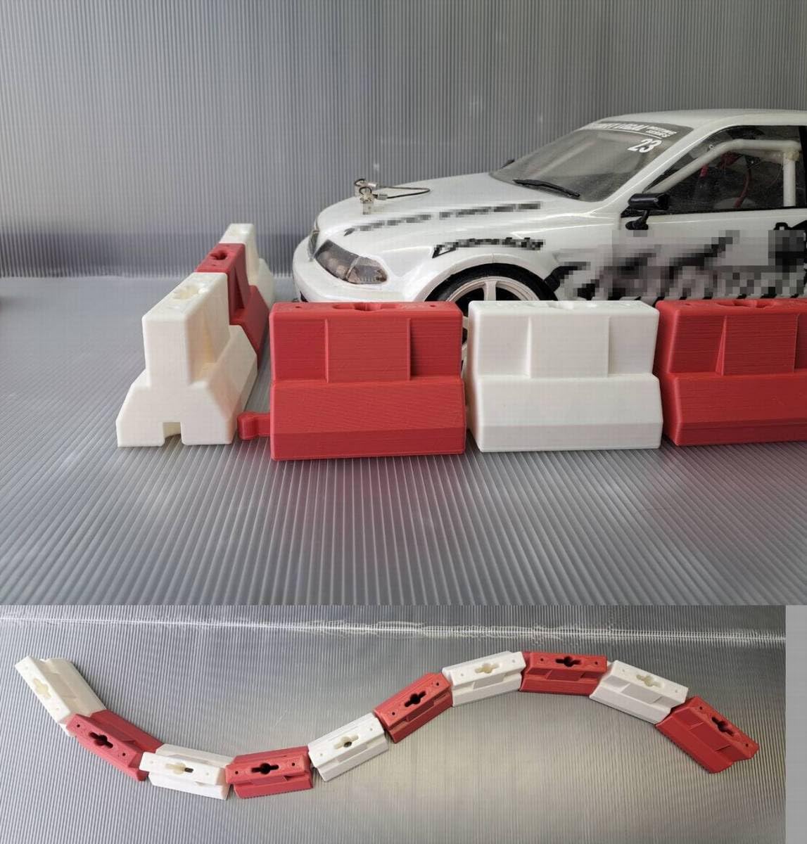 Amazon.co.jp: 1/10 ラジコン ジオラマ用 道路保安バリケード 8個