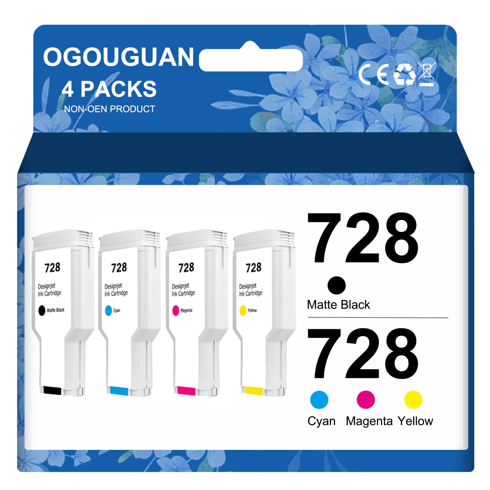 Amazon.co.jp: OGOUGUAN HP728 HP 728 300ML 互換インクカートリッジ