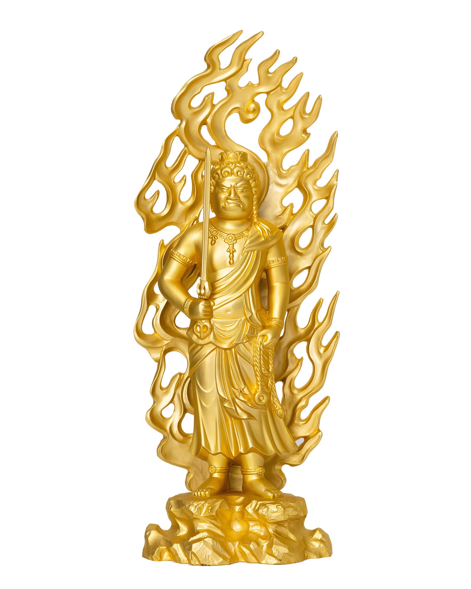 Amazon｜仏像 不動明王 21cm (金メッキ/24金) 仏師：牧田秀雲 原型＿