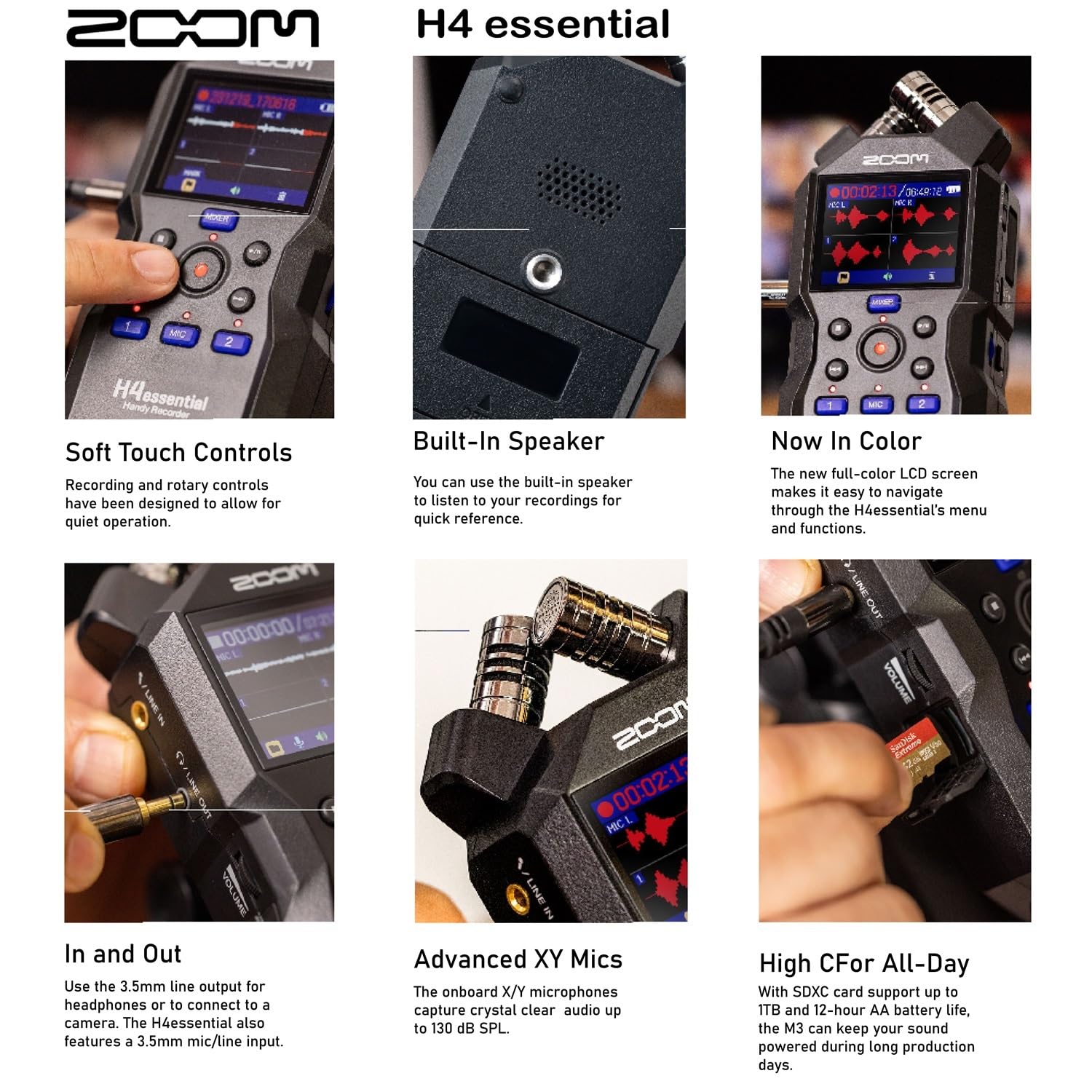 Amazon | Zoom H4essential ハンディレコーダー、ズームアクセサリー