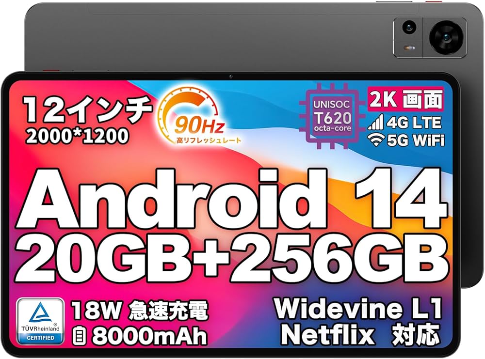 Amazon.co.jp: Android 14 タブレット 12インチ TECLAST T60