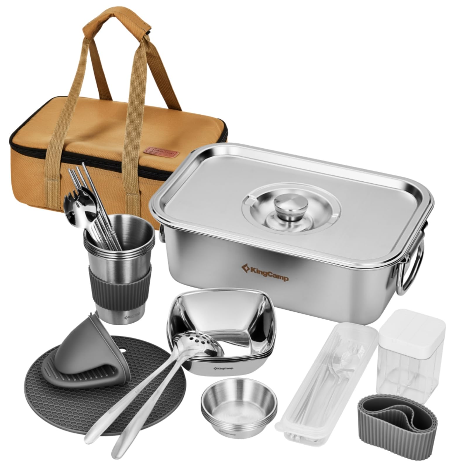 Amazon | KingCamp アウトドア クッカー・食器セット 4人用・32点