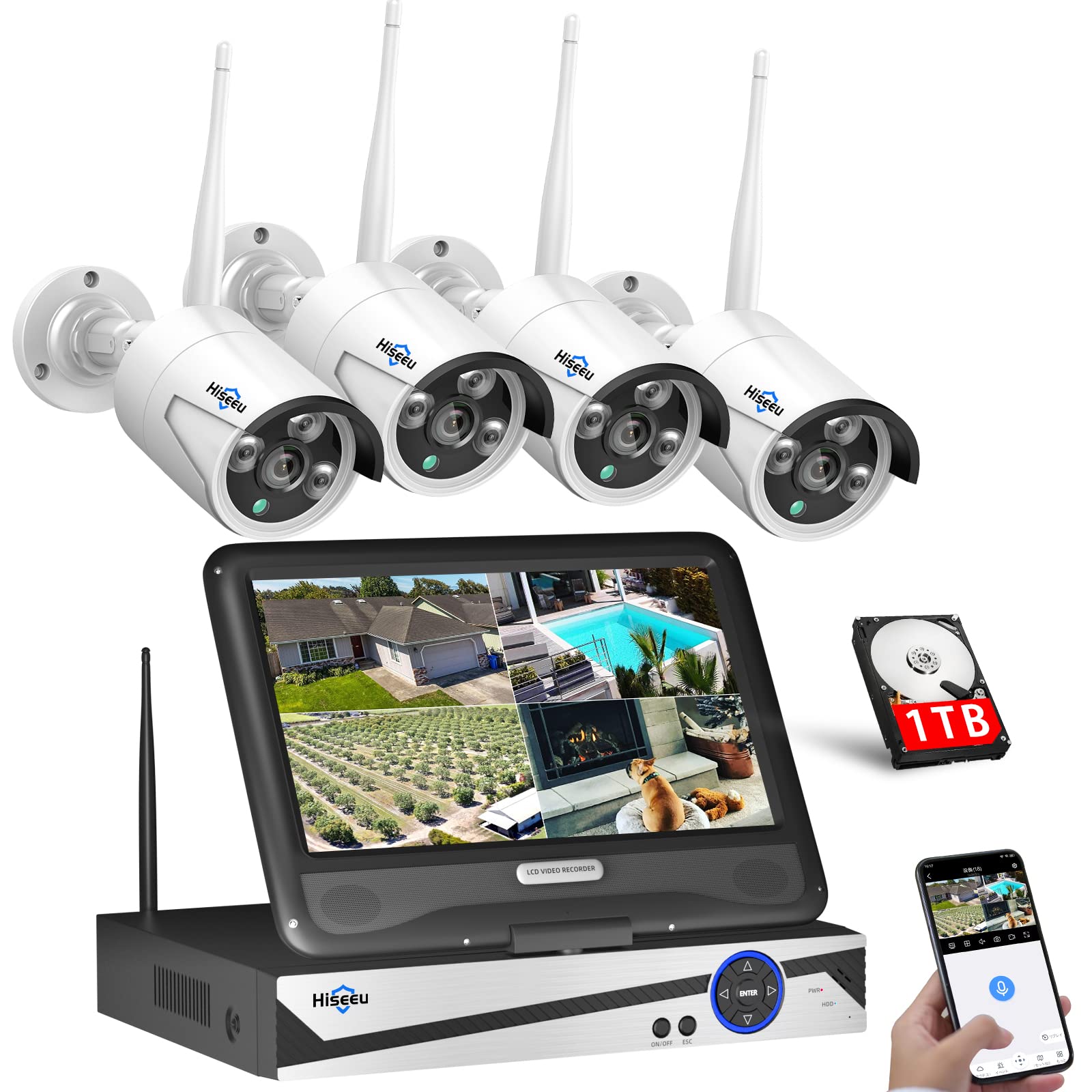 Amazon.co.jp: 【500万画素・防犯対策助成金あり】ワイヤレス防犯