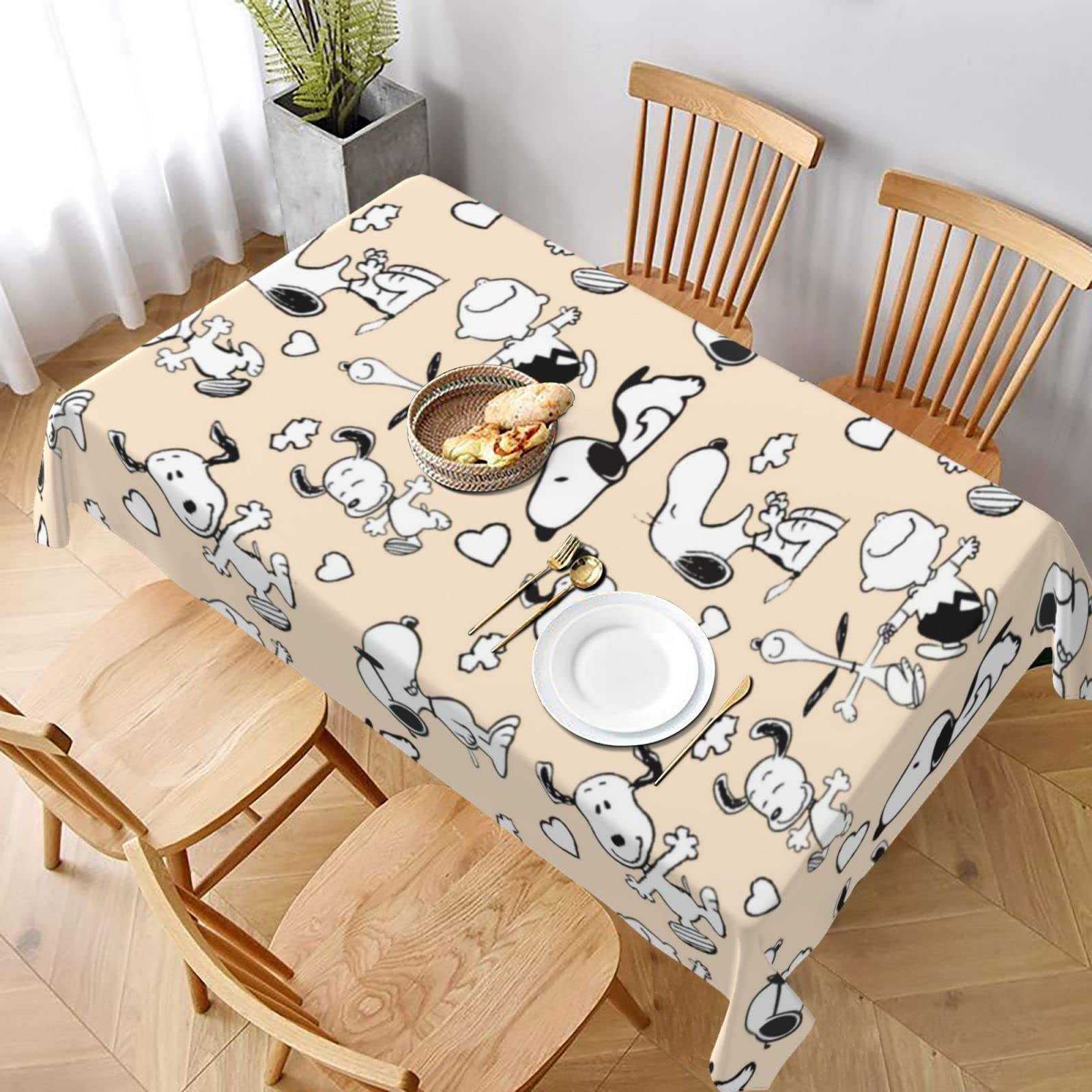 Amazon｜スヌーピー テーブルクロス 上質な防水防油生地で作られてい