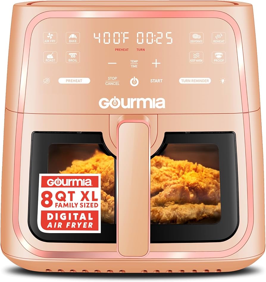 Amazon.com: Gourmia 8 Qt Air Fryer, 8 Presets with Digital Display