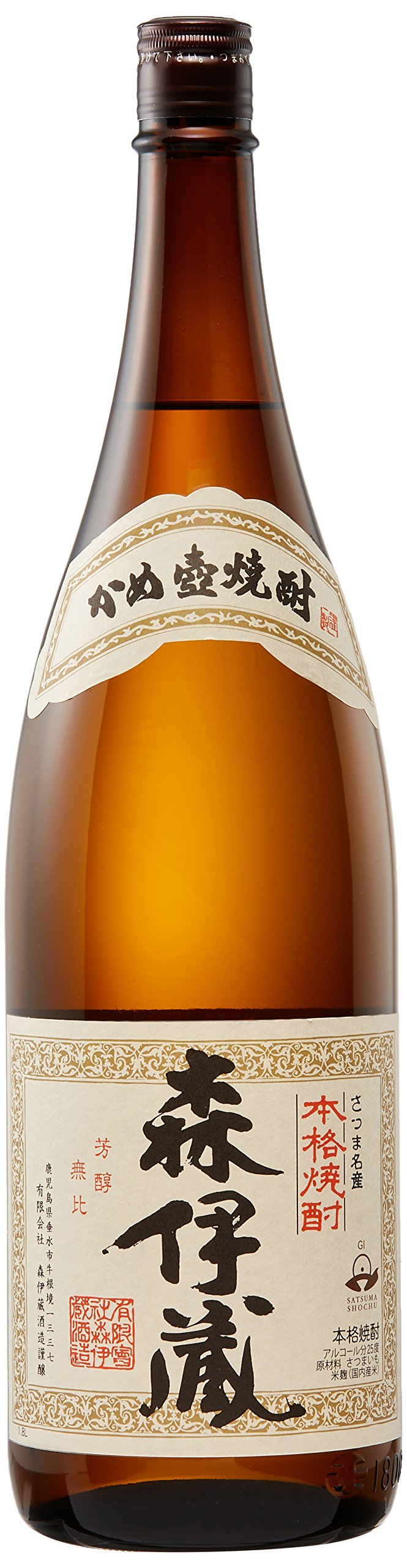 Amazon.co.jp: 森伊蔵 芋焼酎 25度 1800ml 純正化粧箱入り : 食品