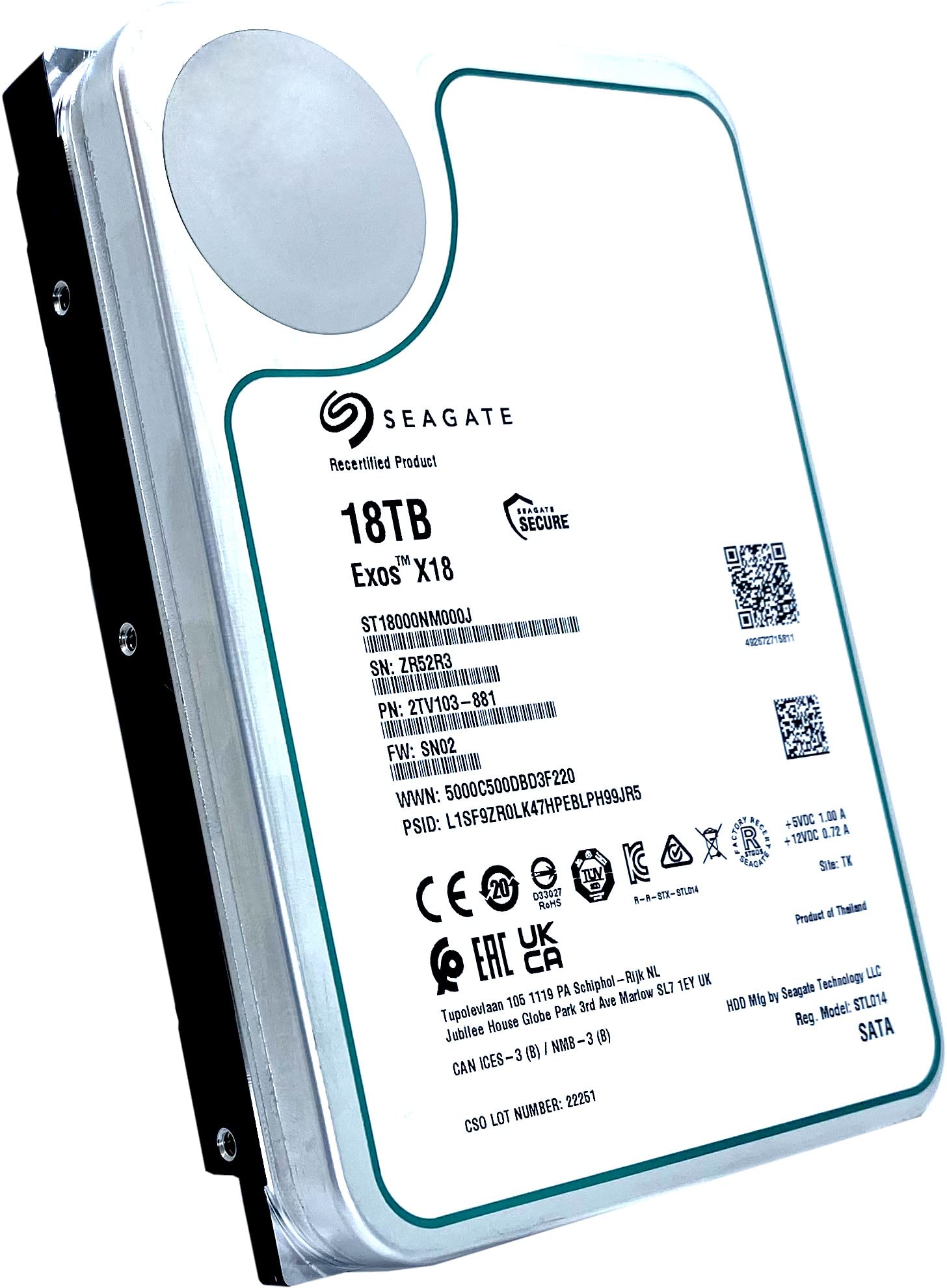 Amazon | Seagate (シーゲイト) 18TB HDD Exos X18 7,200RPM SATA 6Gb