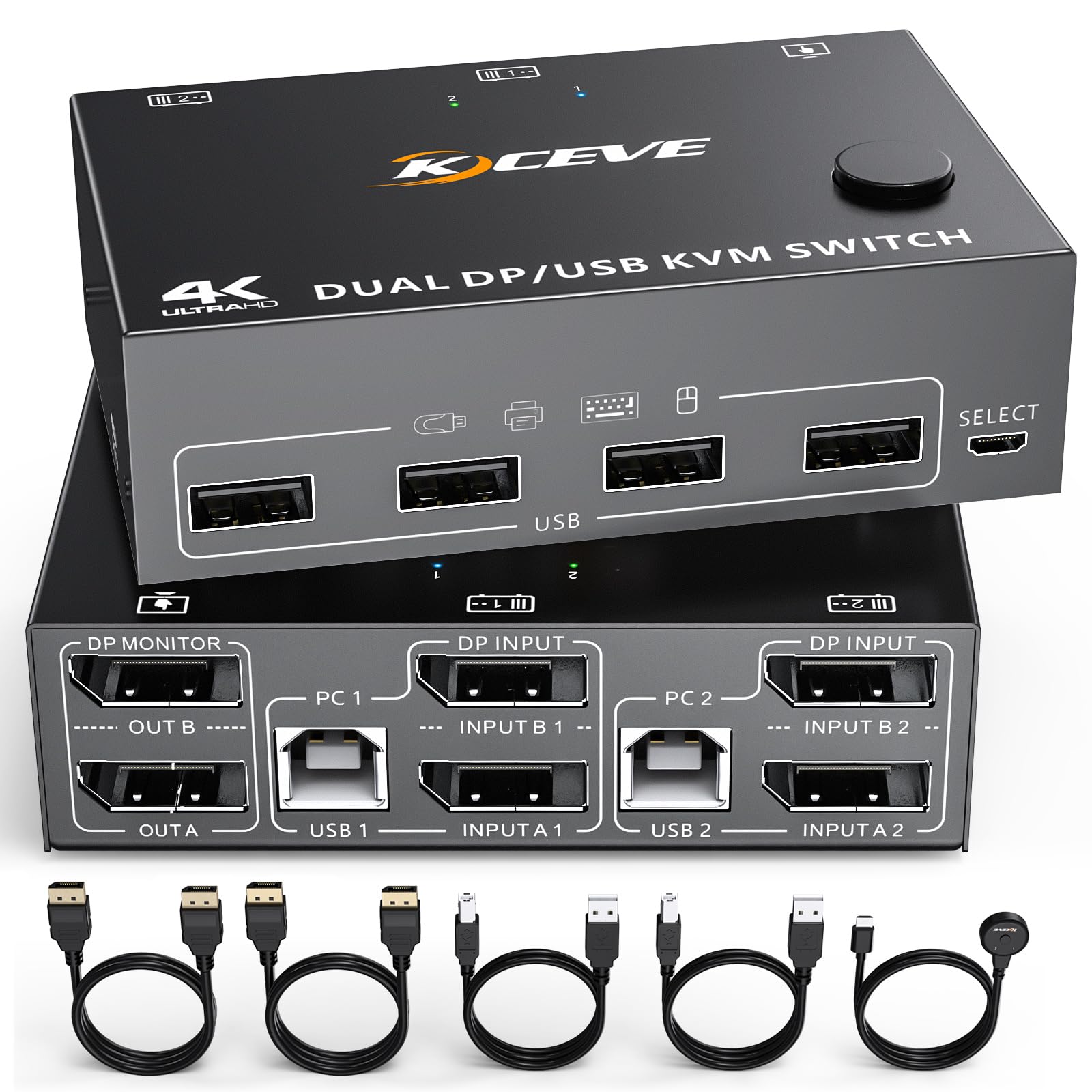 Amazon.co.jp: DP KVM スイッチ 2 コンピューター 2 モニター