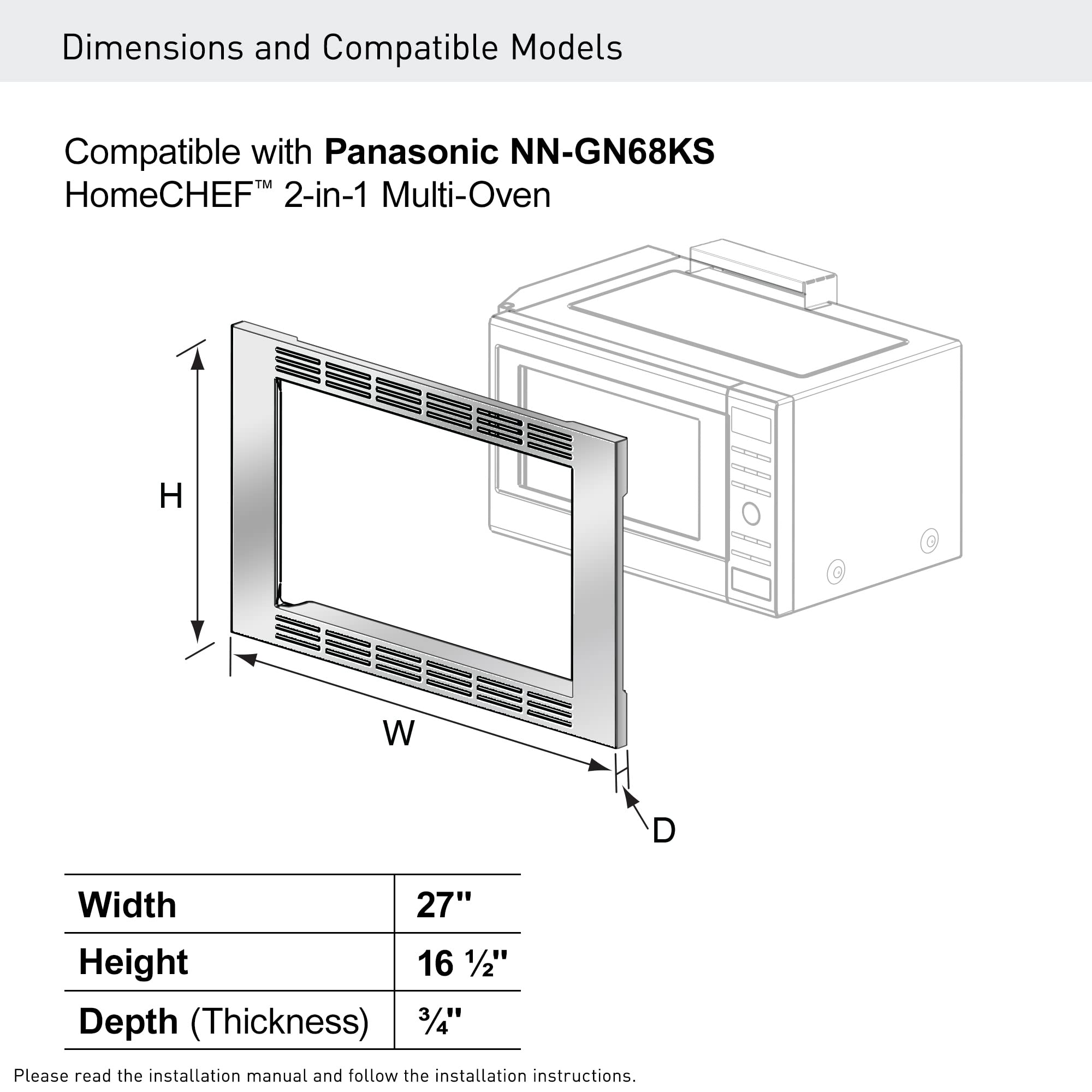 Amazon.com: Panasonic 27-inch Microwave Trim Kit, Stainless Steel