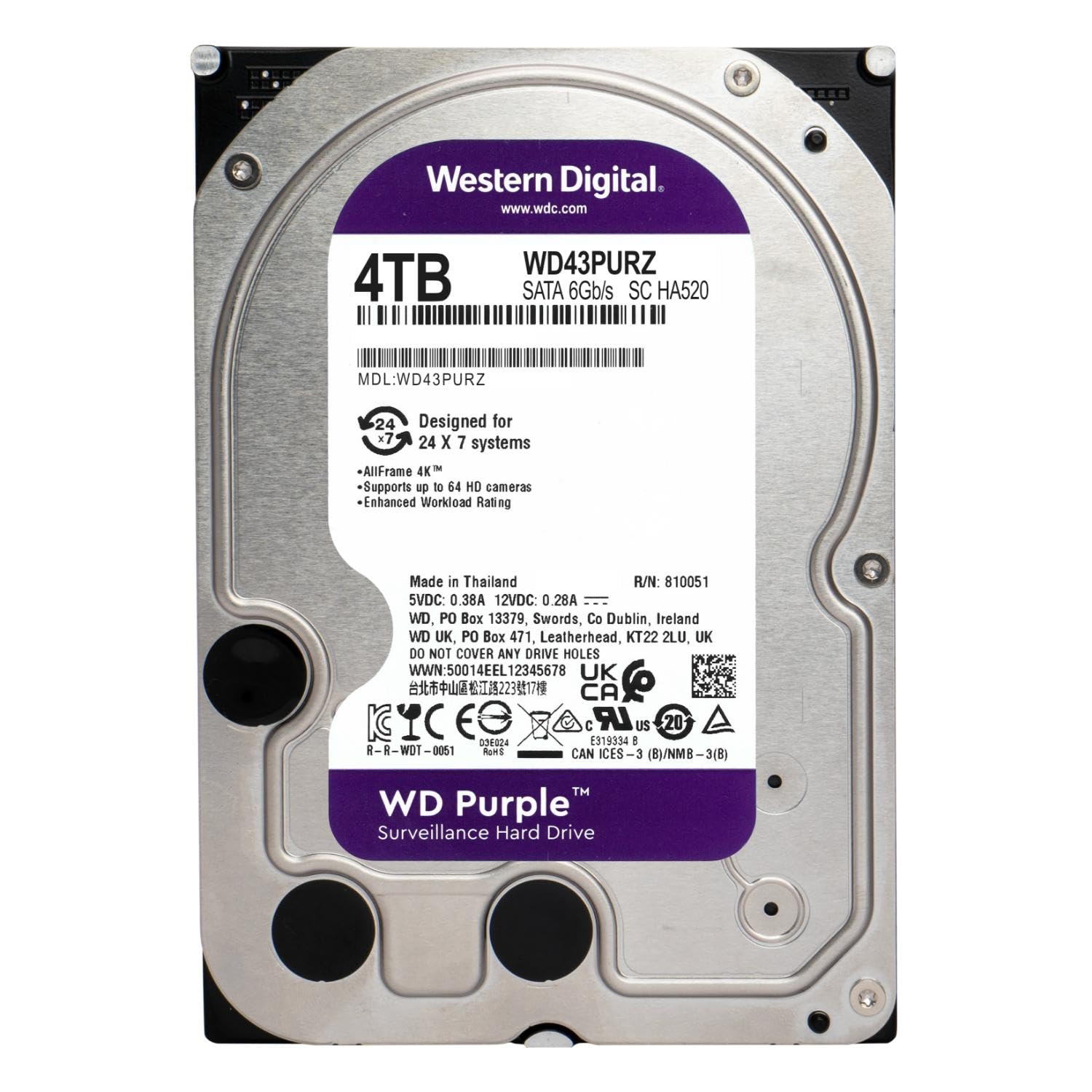 Amazon | ウエスタンデジタル 4TB WD Purple Surveillance 内蔵ハード