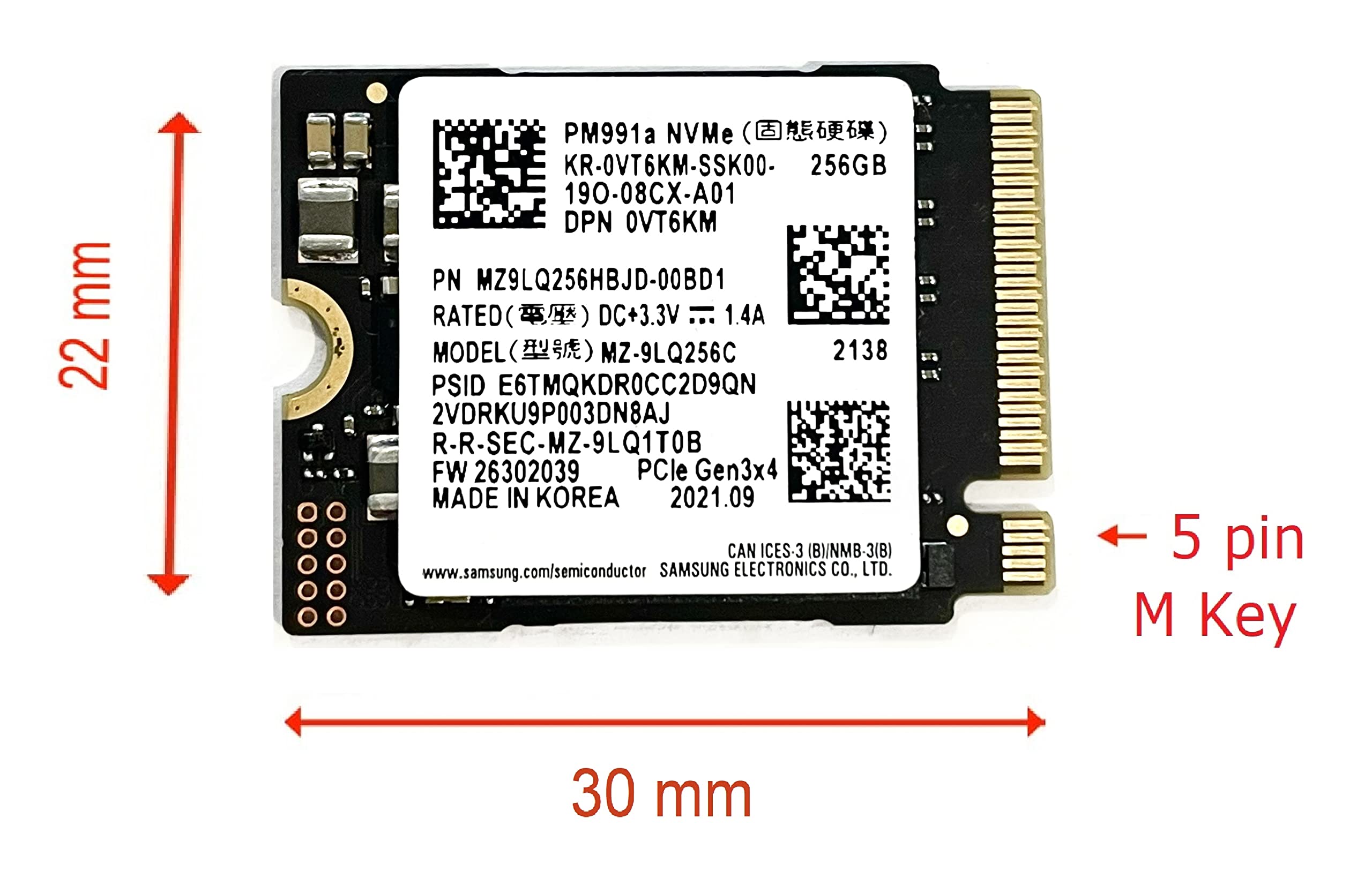 Amazon | OEM Samsung 256GB M.2 PCI-e NVME SSD 内蔵ソリッドステート