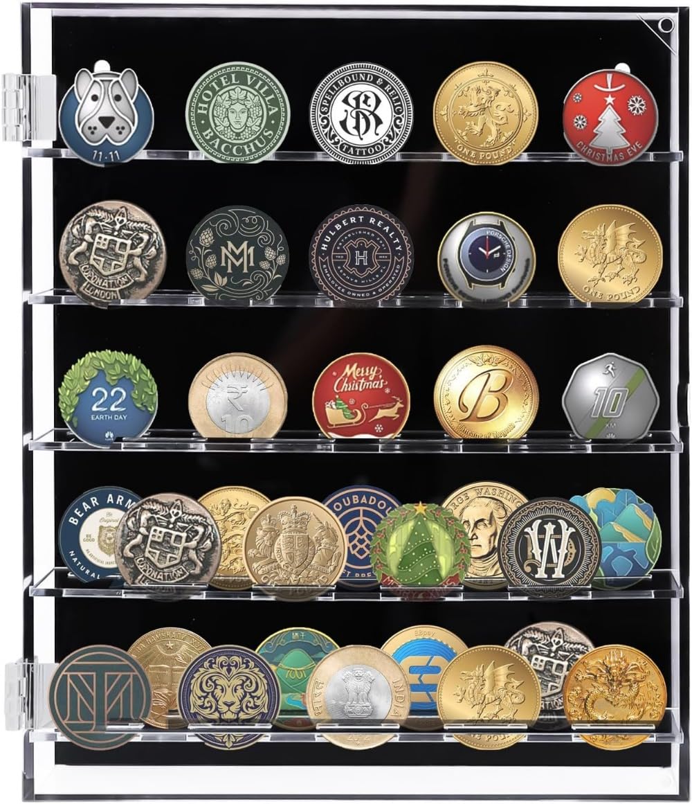 Amazon | アクリル硬貨スタンド 45枚セット 5列硬貨ショーケース