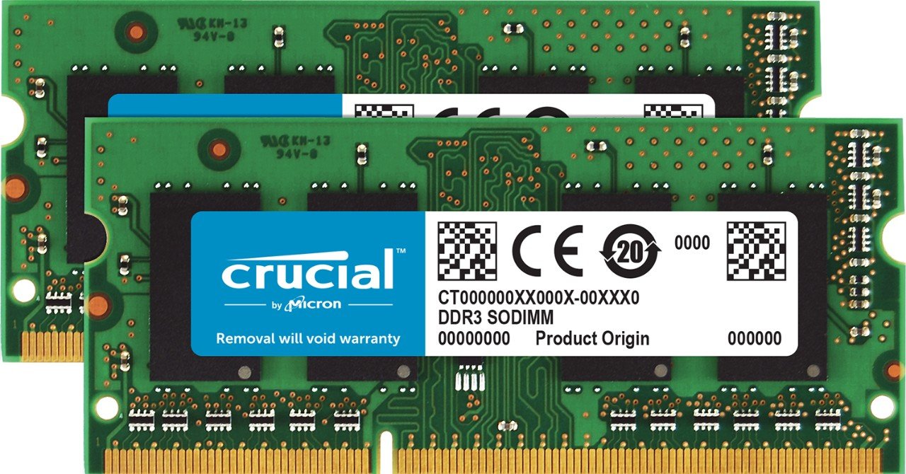 Crucial Technology 16GB kit (8GBx2), 204-pin SODIMM, DDR3 PC3