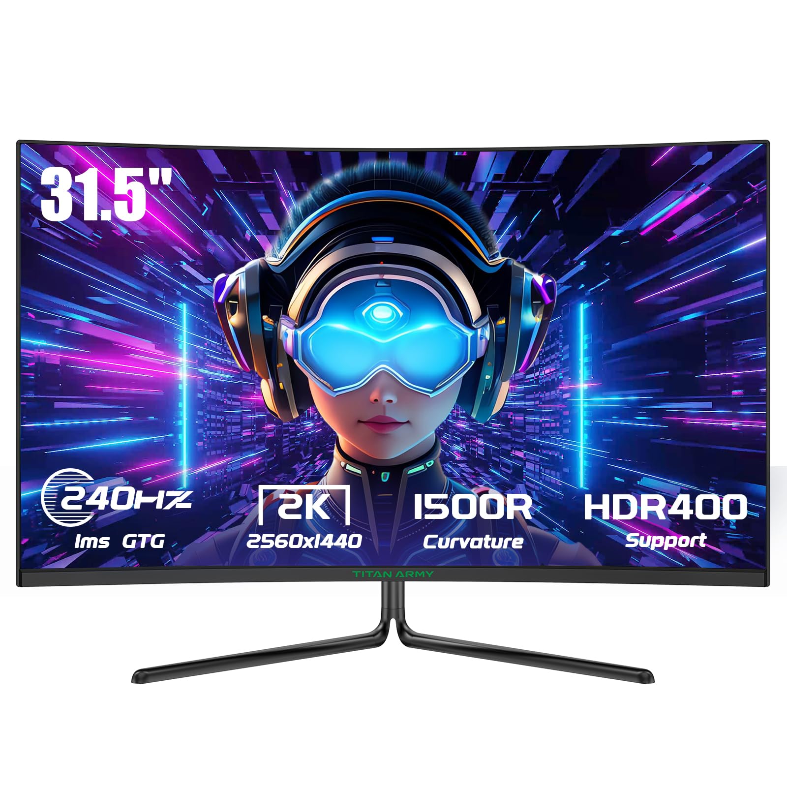Amazon.com: TITAN ARMY 32 Inch 240Hz 1440P Gaming Monitor Curved