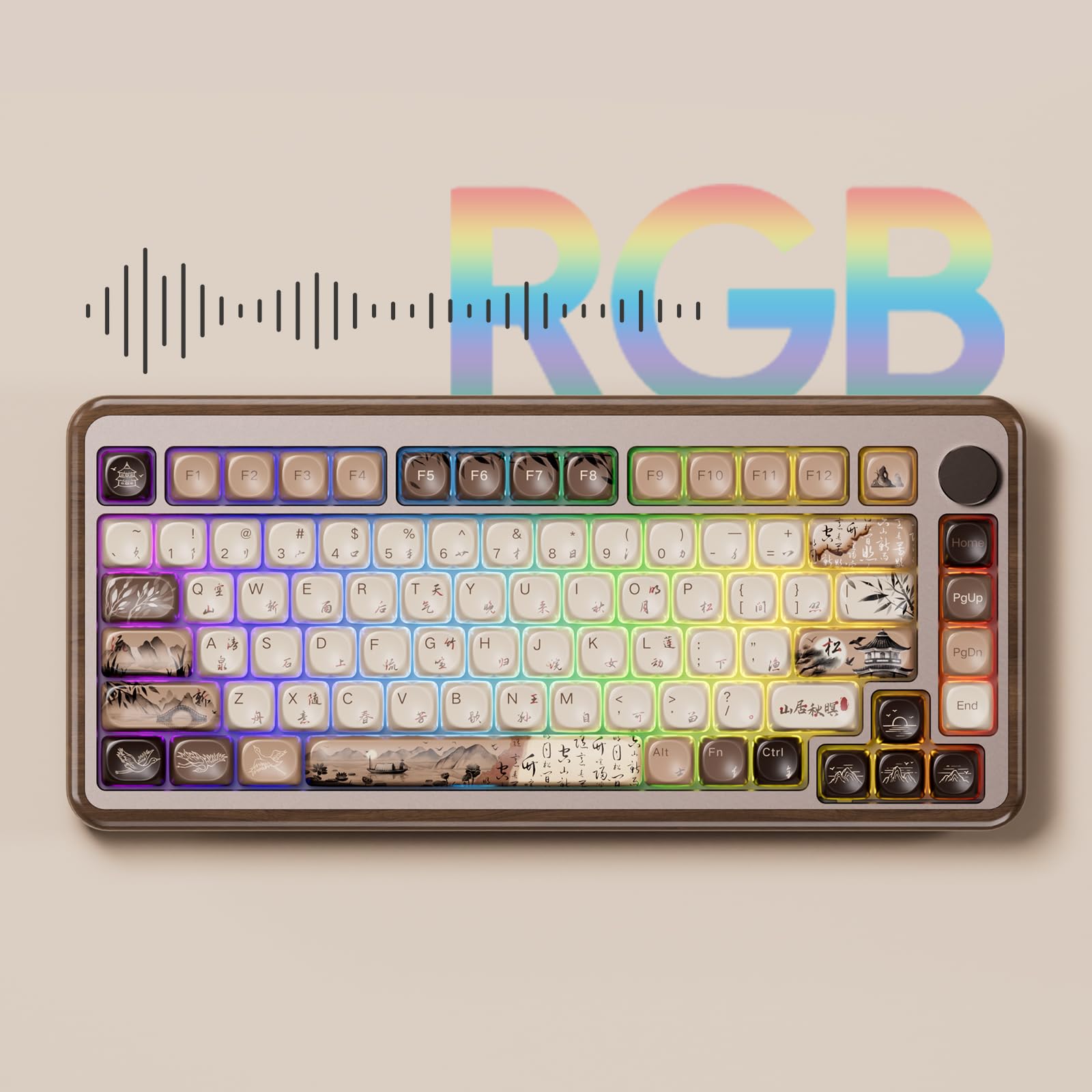 Amazon.com: Akko MU02 Mechanical Keyboard with Walnut Wooden Case