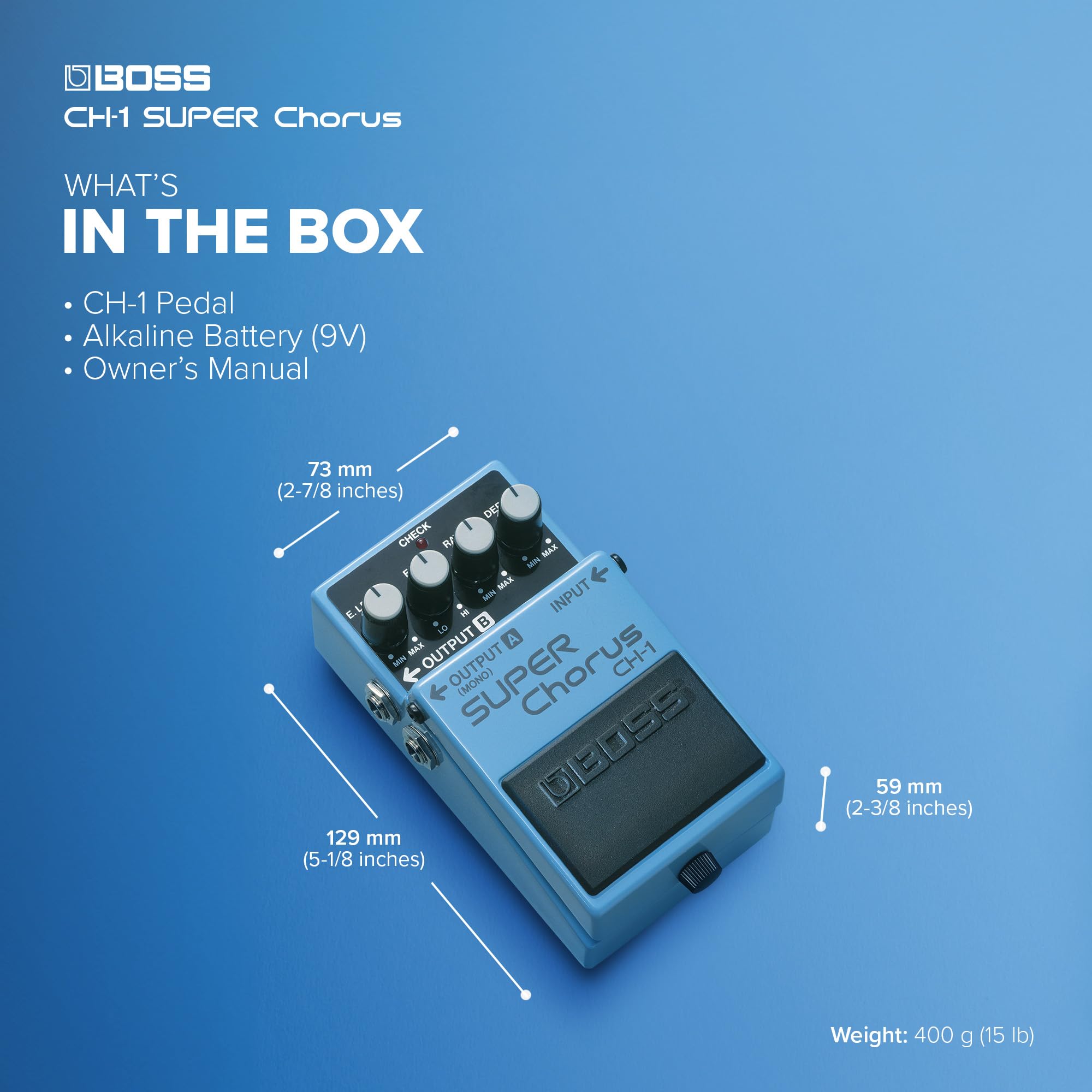 Amazon.com: BOSS CH-1 SUPER Chorus | Classic Compact Chorus